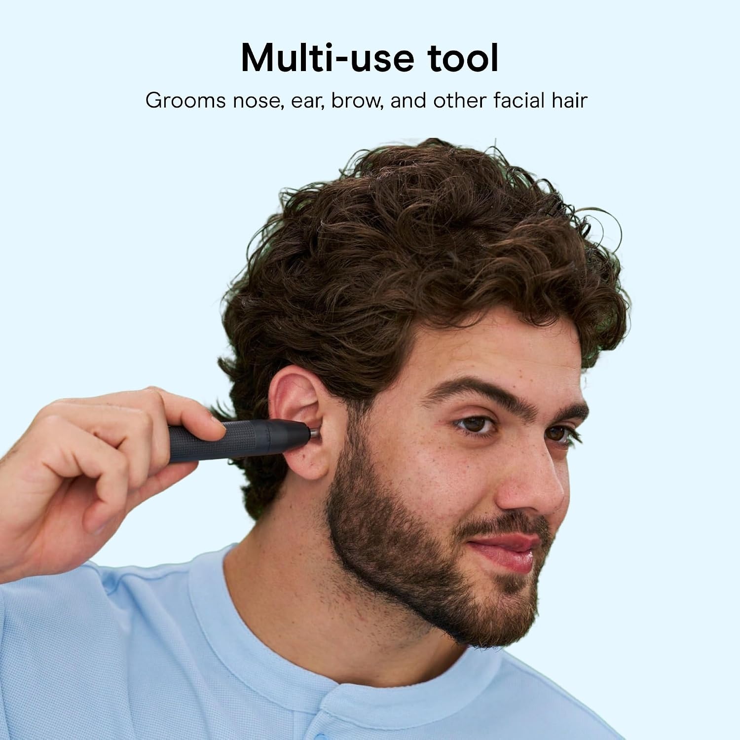 image:imageConairMAN 360 Bevel Blade Ear and Nose Trimmer Patented 360 beveled blade trims ear nose and brows with no pulling BlackSilver Model PG1000L5BlackSilver