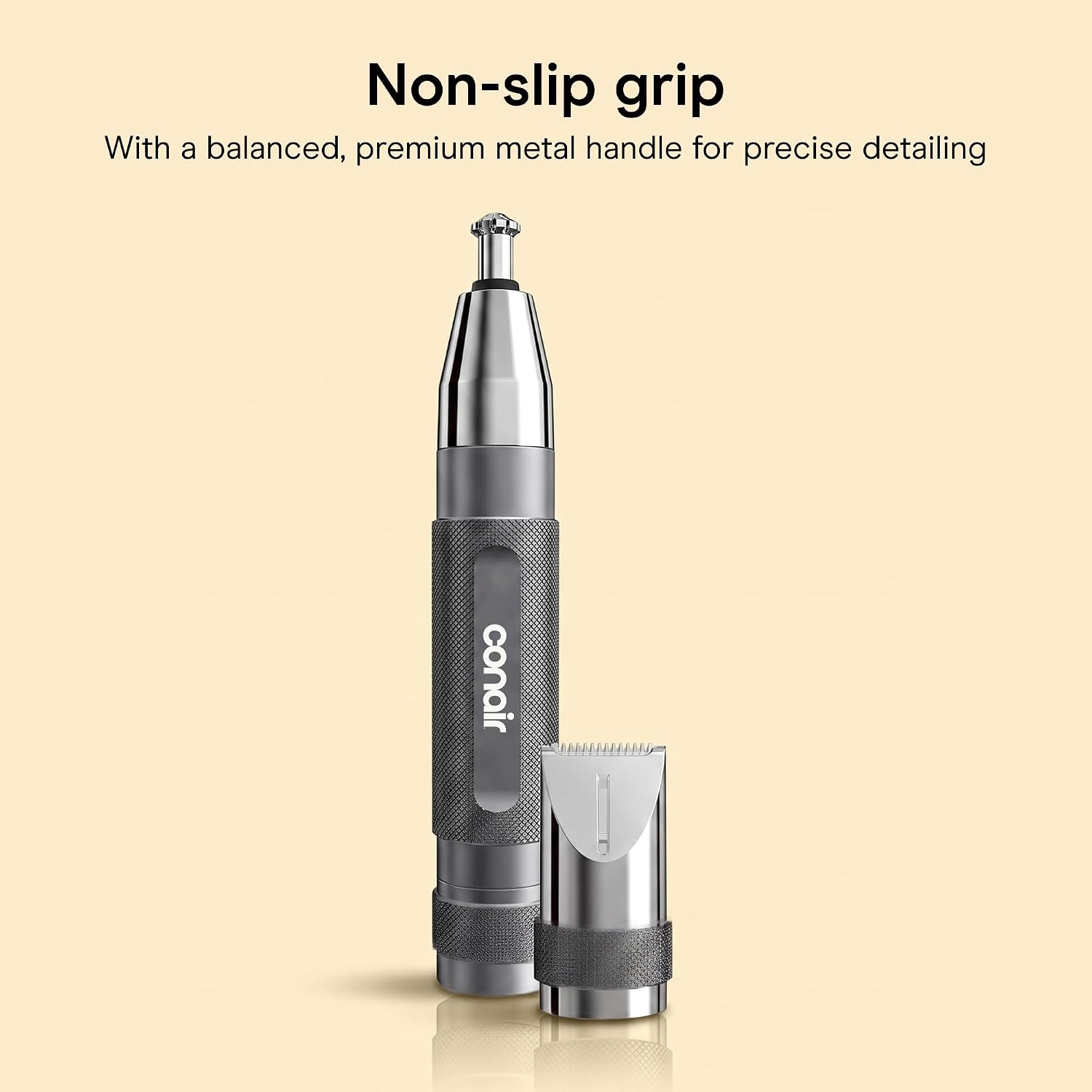 image:imageConairMAN 360 Bevel Blade Ear and Nose Trimmer Patented 360 beveled blade trims ear nose and brows with no pulling BlackSilver Model PG1000L5Metal