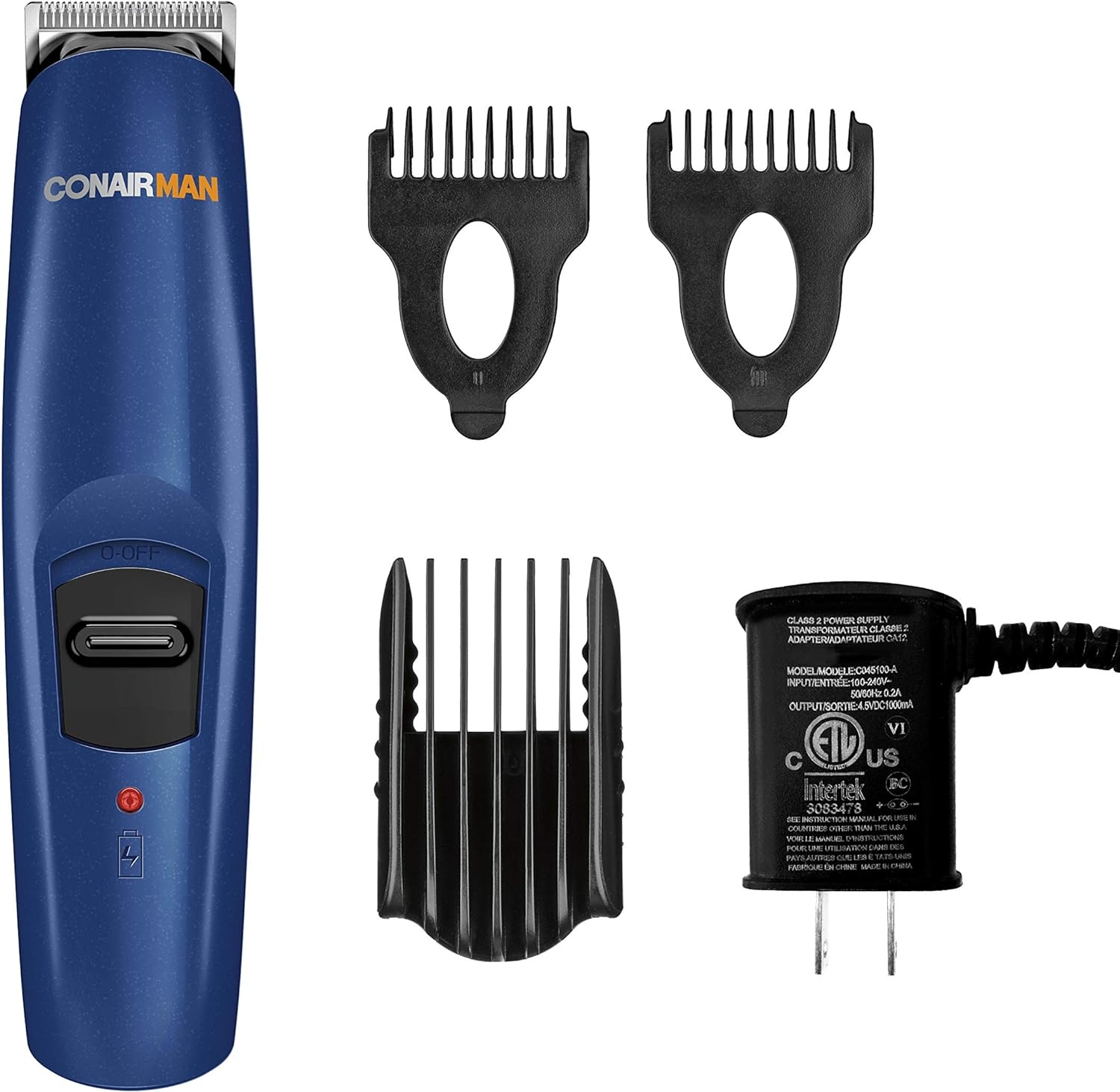 image:imageConairMAN AllinOne Beard Trimmer for Men for Face Nose and Ear Hair Trimmer 12 piece Mens Grooming Kit CordlessRechargeableBlue