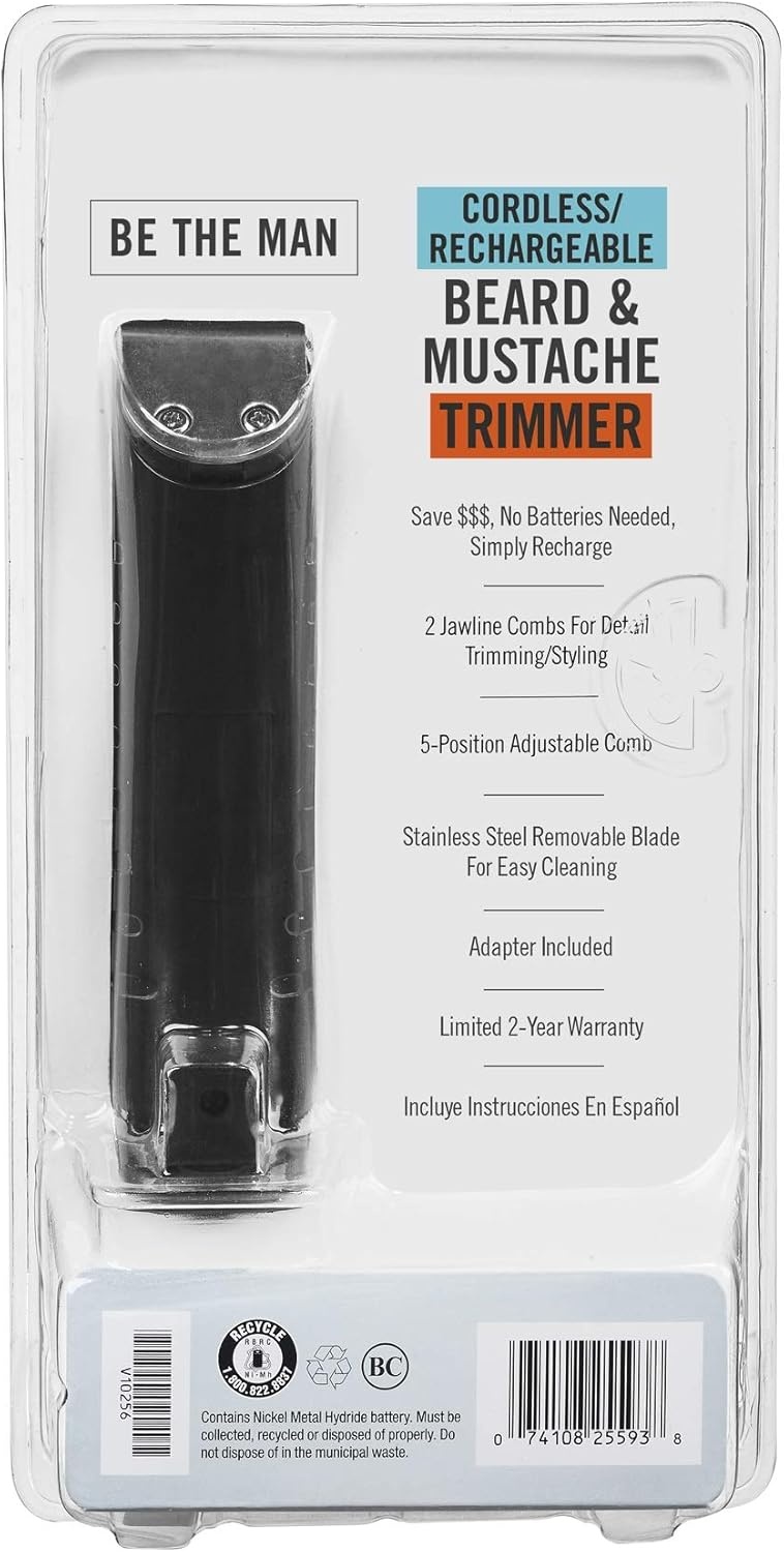image:imageConairMAN AllinOne Beard Trimmer for Men for Face Nose and Ear Hair Trimmer 12 piece Mens Grooming Kit CordlessRechargeableBlue