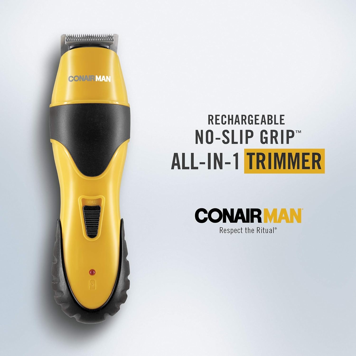 image:imageConairMAN AllinOne Beard Trimmer for Men for Face Nose and Ear Hair Trimmer6 piece Mens Grooming Kit CordlessRechargeableYellowBlack