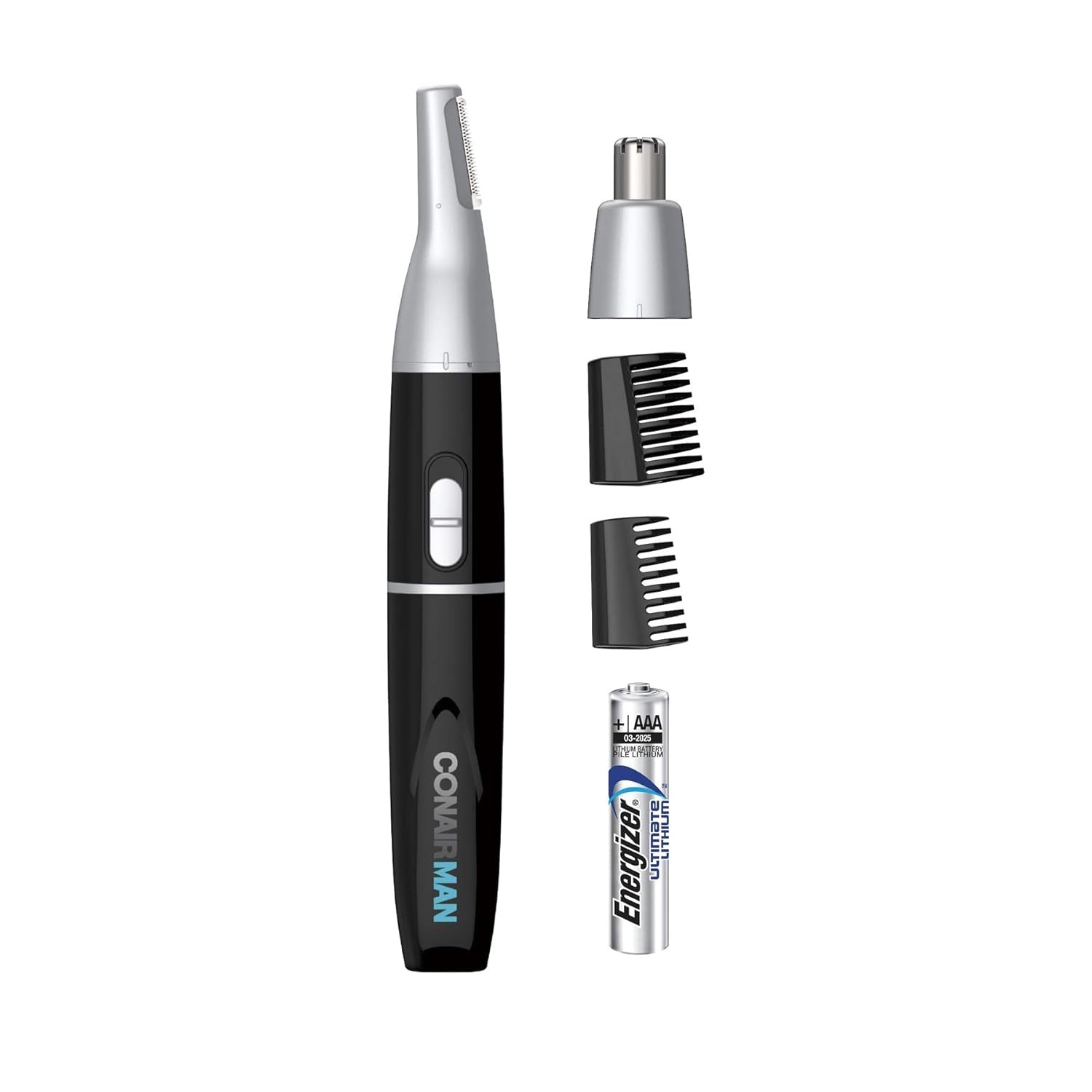 image:imageConairMAN AllinOne Personal Trimmer for Men for Nose Ear Eyebrows and Sideburns Hair Trimmer 4 piece Mens Grooming Kit Lithium BatteryPoweredFor Him