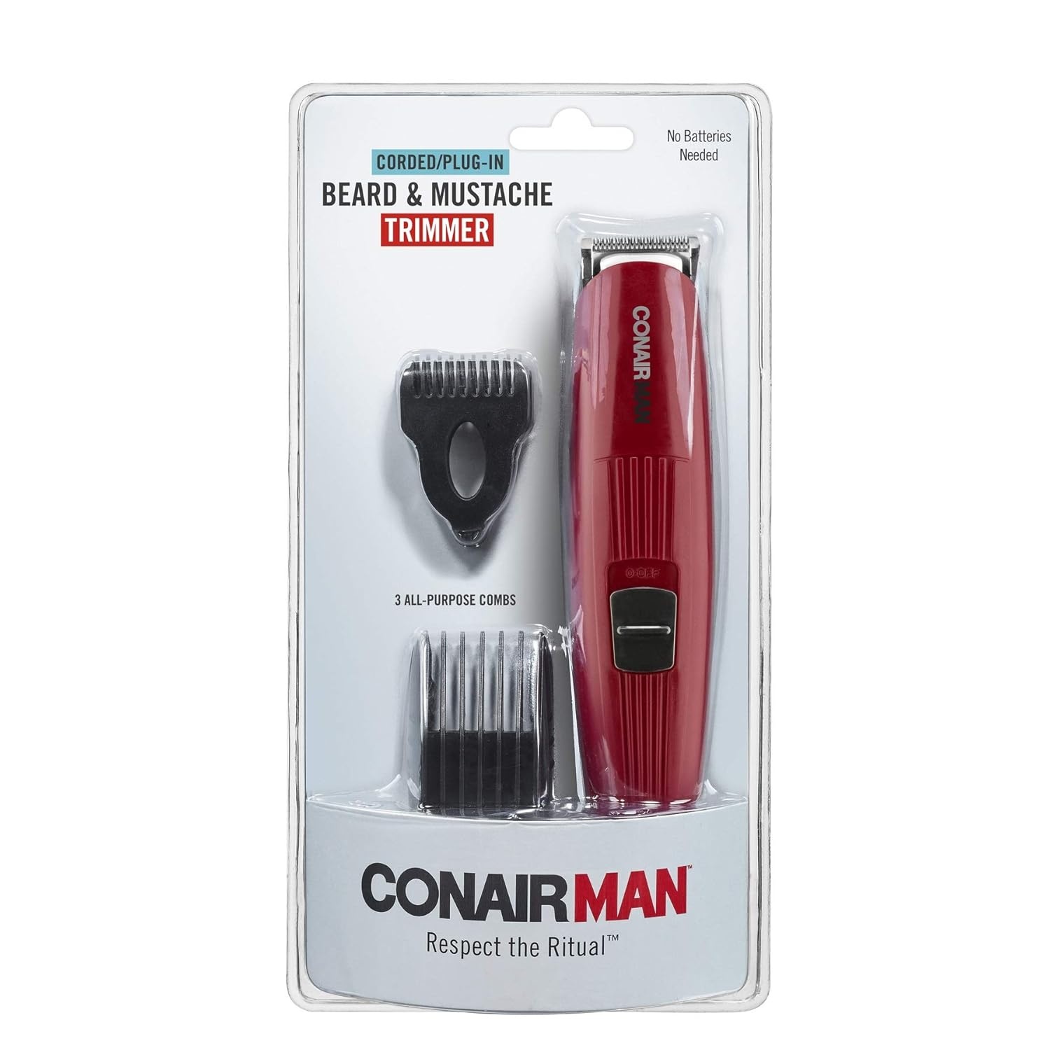 image:imageConairMAN Beard Trimmer for Men Includes Nose and Ear Hair Trimmer and 5Position Comb Attachment 4 piece Mens Grooming Kit Corded4 Piece Set