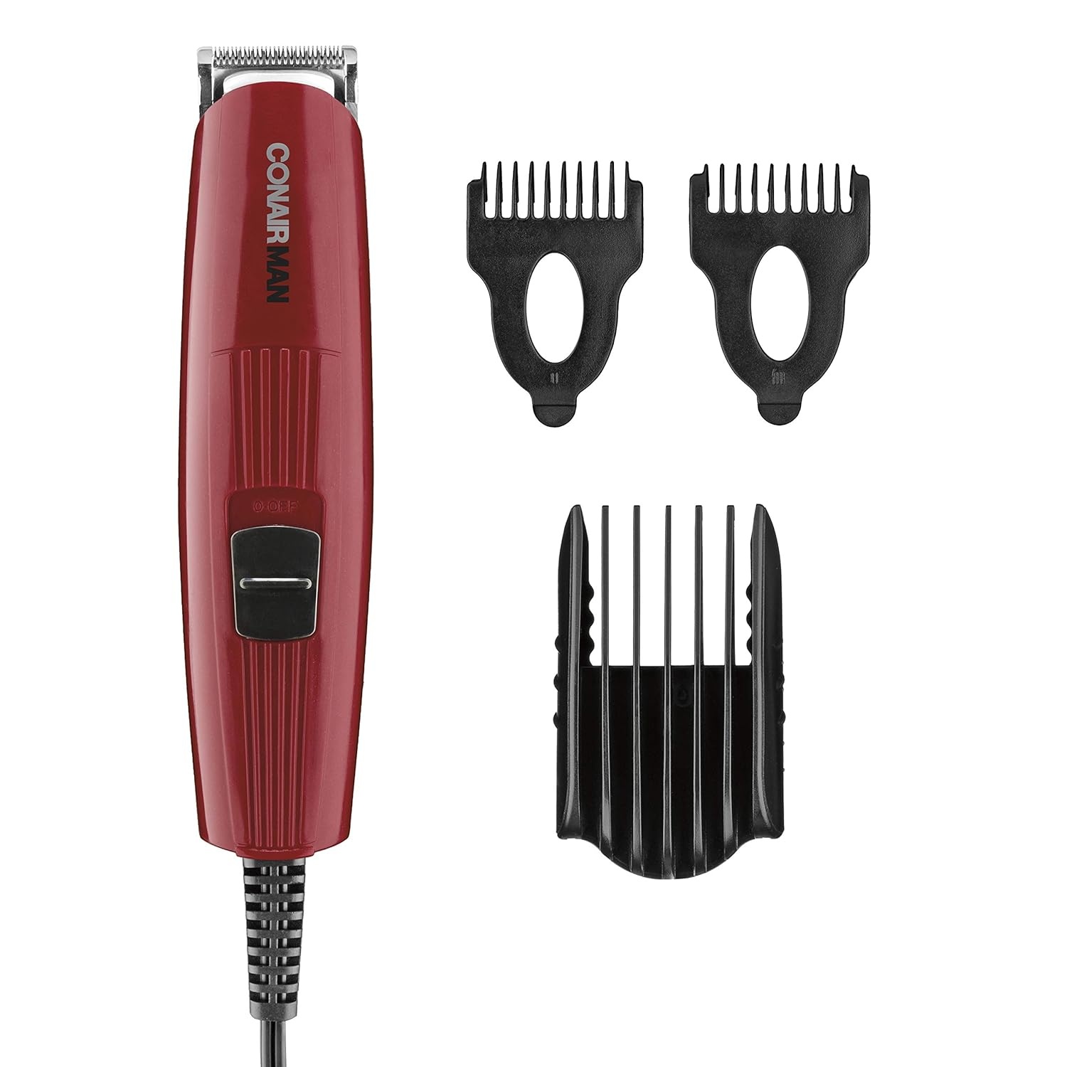 image:imageConairMAN Beard Trimmer for Men Includes Nose and Ear Hair Trimmer and 5Position Comb Attachment 4 piece Mens Grooming Kit Corded4 Piece Set