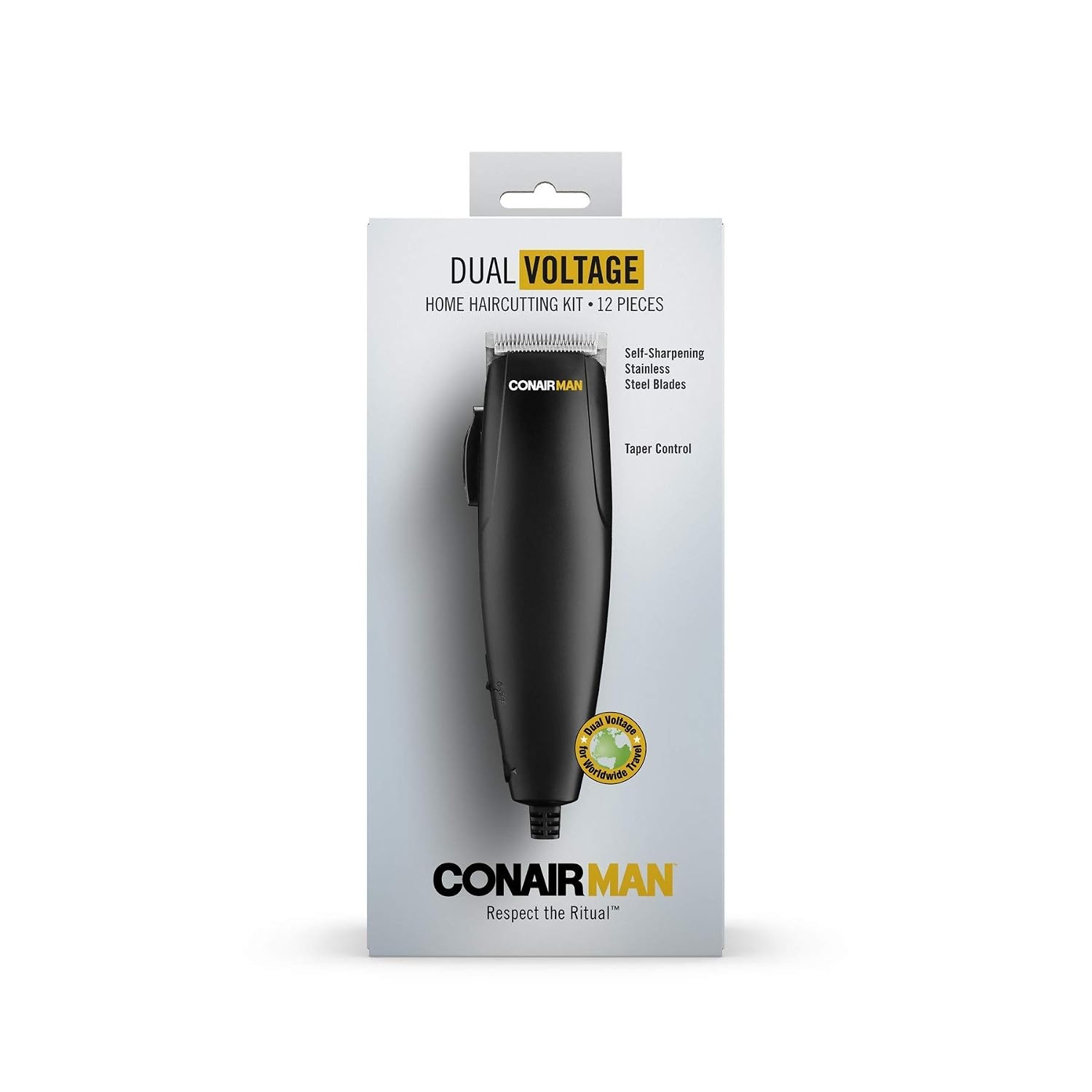 image:imageConairMAN Dual Voltage Hair Clippers for Men 12piece Hair Clipper Great for Travel12Piece Set Pack of 6