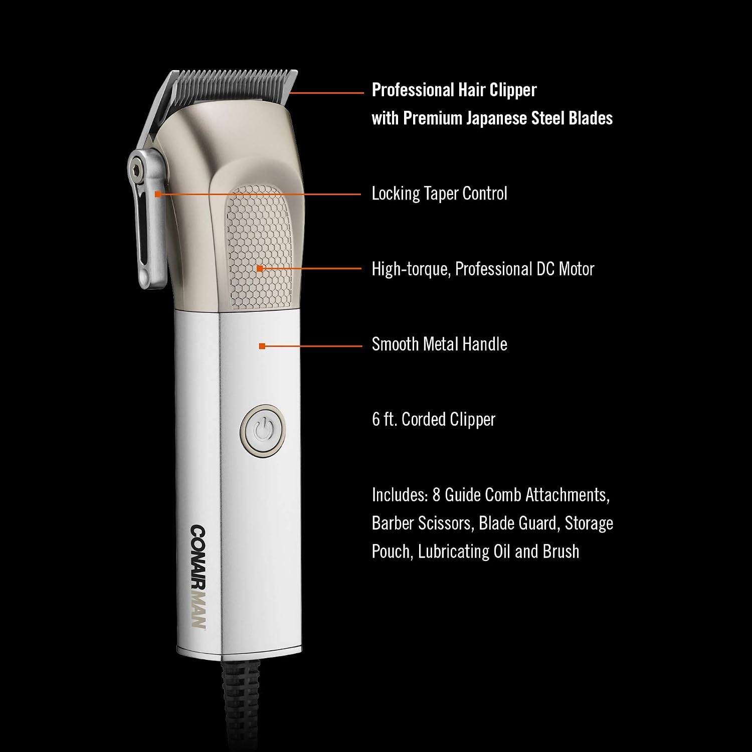 image:imageConairMAN Hair Clippers for Men 13Piece Home Hair Cutting Kit with High Performance Professional MetalCraft Clipper13piece Pack of 2