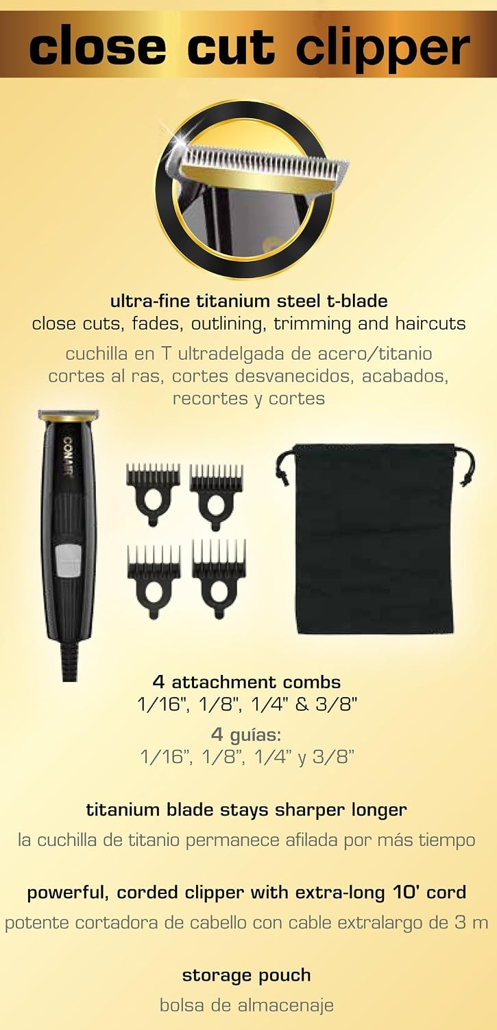 image:imageConairMAN Trim Up Hair Clippers for Men Corded Detail Hair Clipper Home Hair Cutting KitBlack
