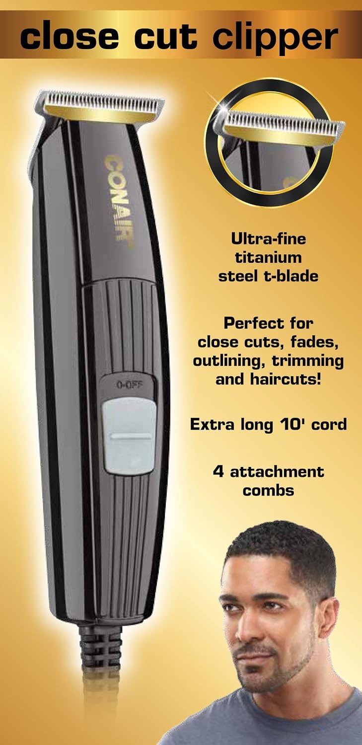 image:imageConairMAN Trim Up Hair Clippers for Men Corded Detail Hair Clipper Home Hair Cutting KitBlack