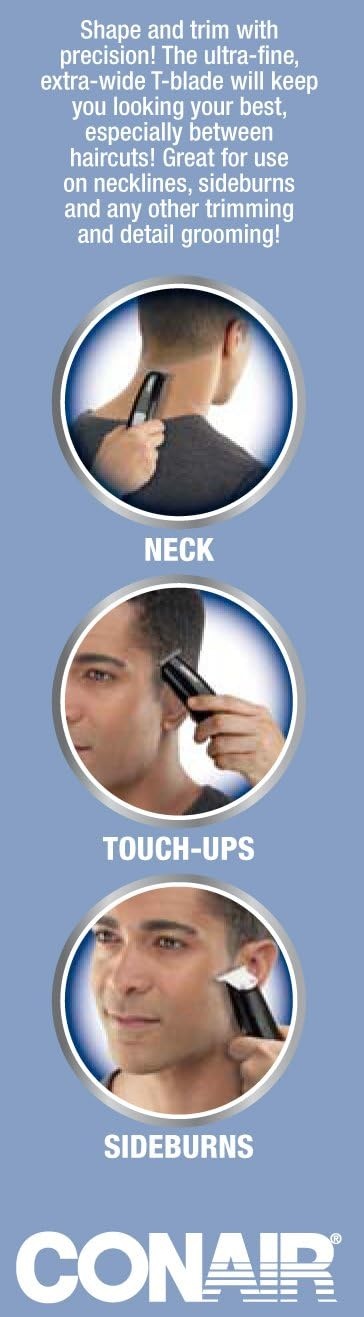 image:imageConairMAN Trim Up Hair Clippers for Men Corded Detail Hair Clipper Home Hair Cutting KitBlack