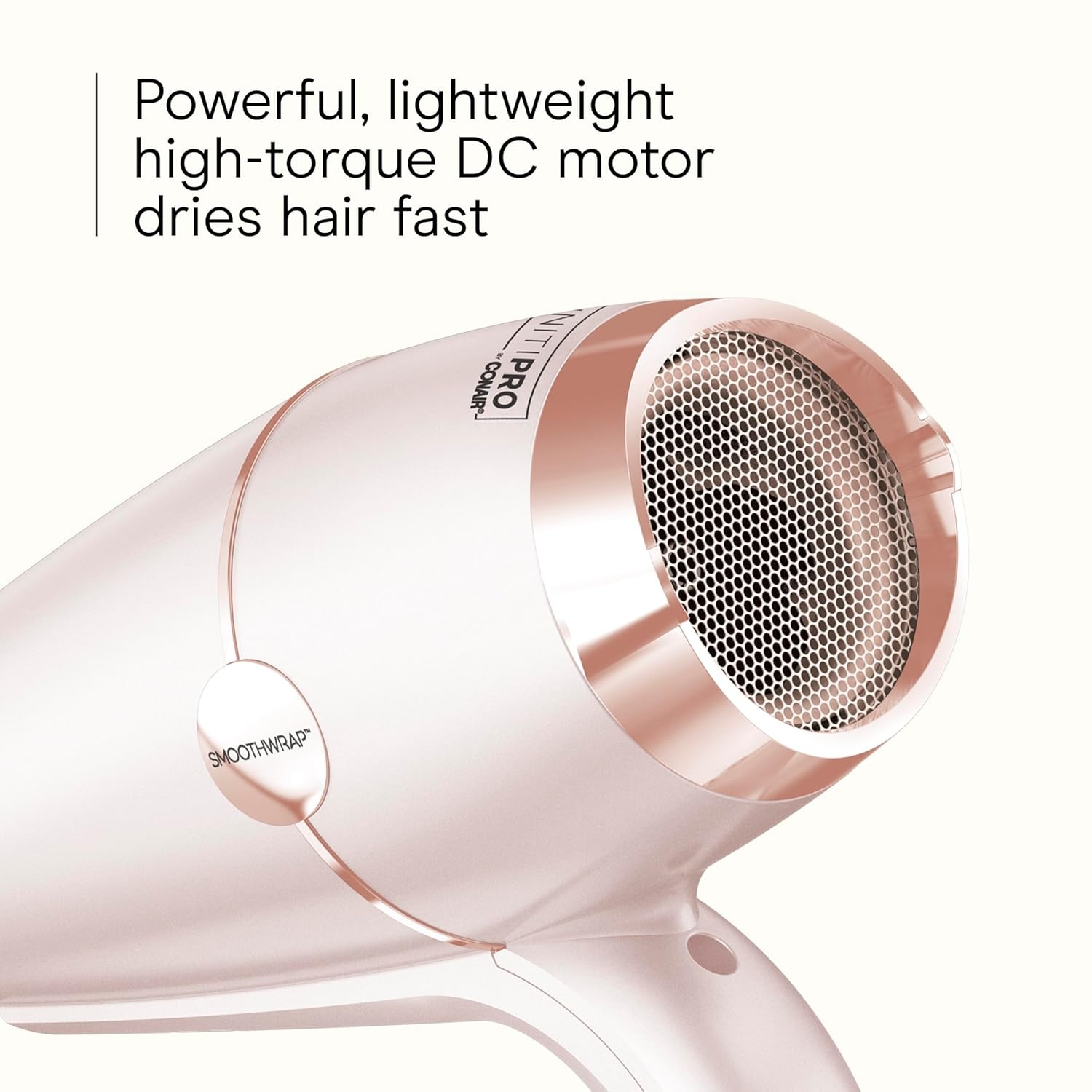 image:imageINFINITI PRO CONAIR SmoothWrap Hair Dryer Blow Dryer with Diffuser and Concentrator Attachments Advanced Plasma and Ceramic Technology for Less Frizz More Volume and Body MintPink Champagne