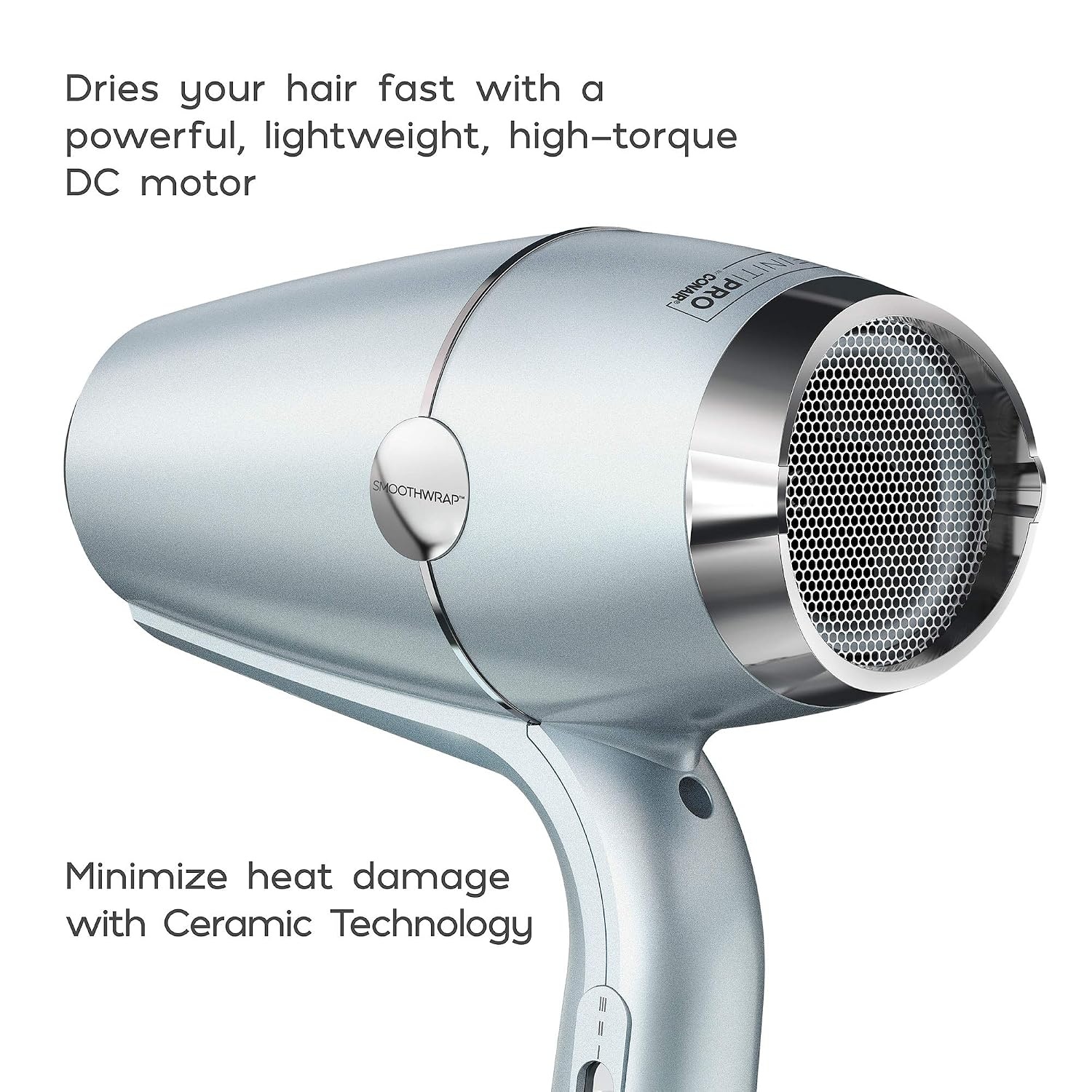 image:imageINFINITI PRO CONAIR SmoothWrap Hair Dryer Blow Dryer with Diffuser and Concentrator Attachments Advanced Plasma and Ceramic Technology for Less Frizz More Volume and Body MintMint