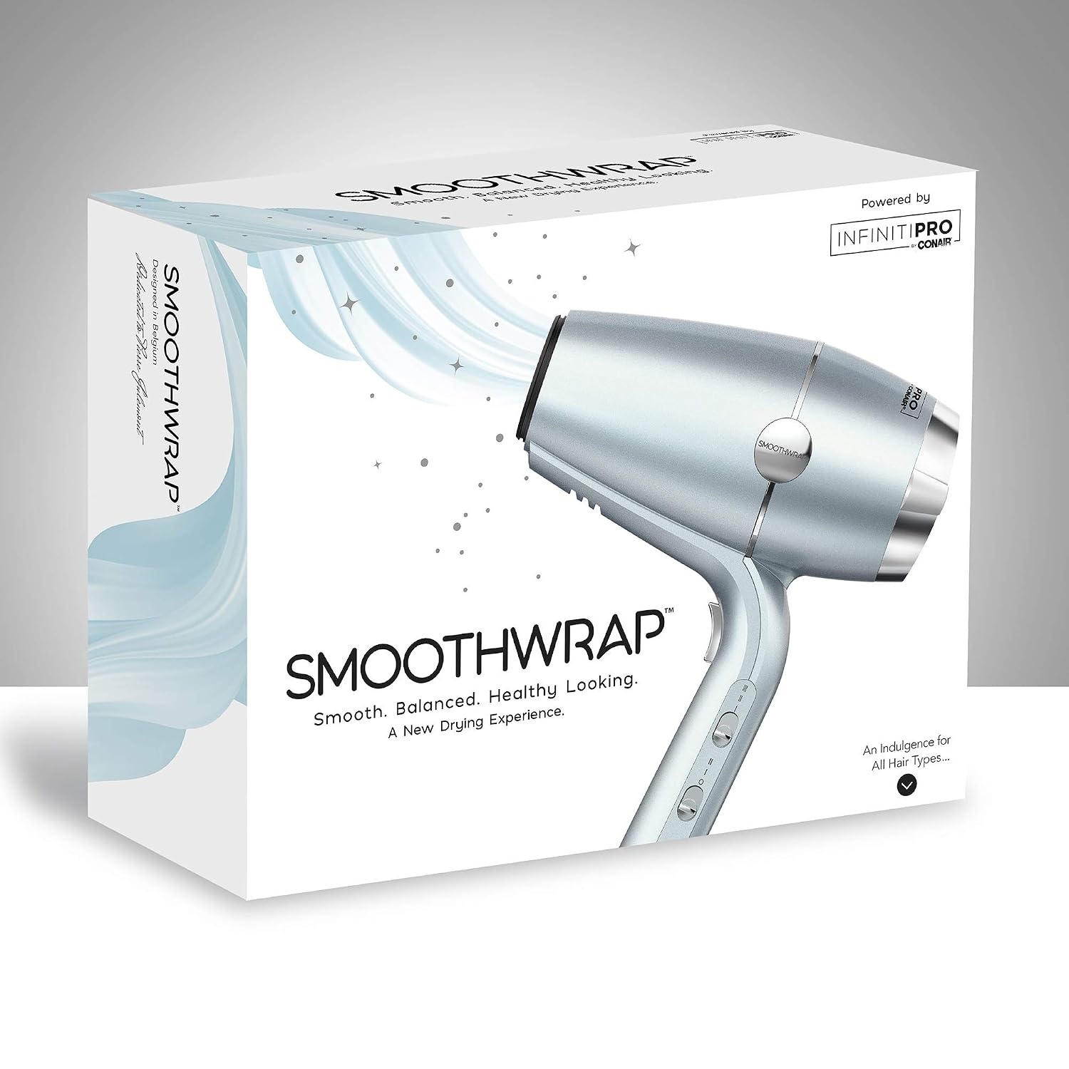 image:imageINFINITI PRO CONAIR SmoothWrap Hair Dryer Blow Dryer with Diffuser and Concentrator Attachments Advanced Plasma and Ceramic Technology for Less Frizz More Volume and Body MintMint