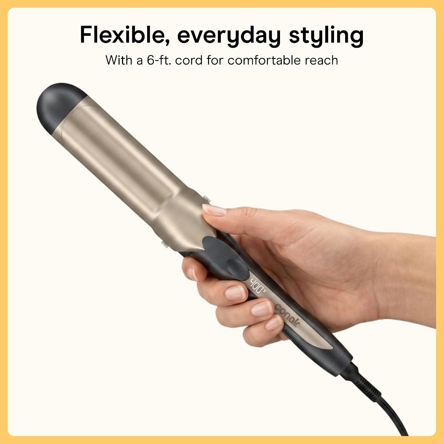 image:imageINFINITI PRO CONAIR Tourmaline Ceramic 1Inch Curling Iron Clamp Curling Iron 1Inch Barrel Produces Classic Curls Hair Curler for Use on Short Medium and Long Hair ChampagneGray Tourmaline Ceramic for Classic Curls on Short Medium and Long Hair ChampagneGray CD10001 Inch Barrel