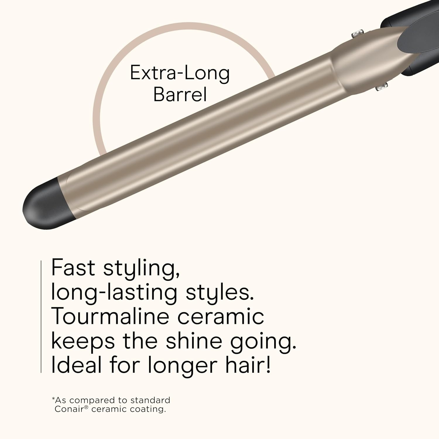 image:imageINFINITI PRO CONAIR Tourmaline Ceramic 1Inch Curling Iron Clamp Curling Iron 1Inch Barrel Produces Classic Curls Hair Curler for Use on Short Medium and Long Hair ChampagneGray Tourmaline Ceramic for Classic Curls on Short Medium and Long Hair ChampagneGray CD10001 Inch Long Barrel