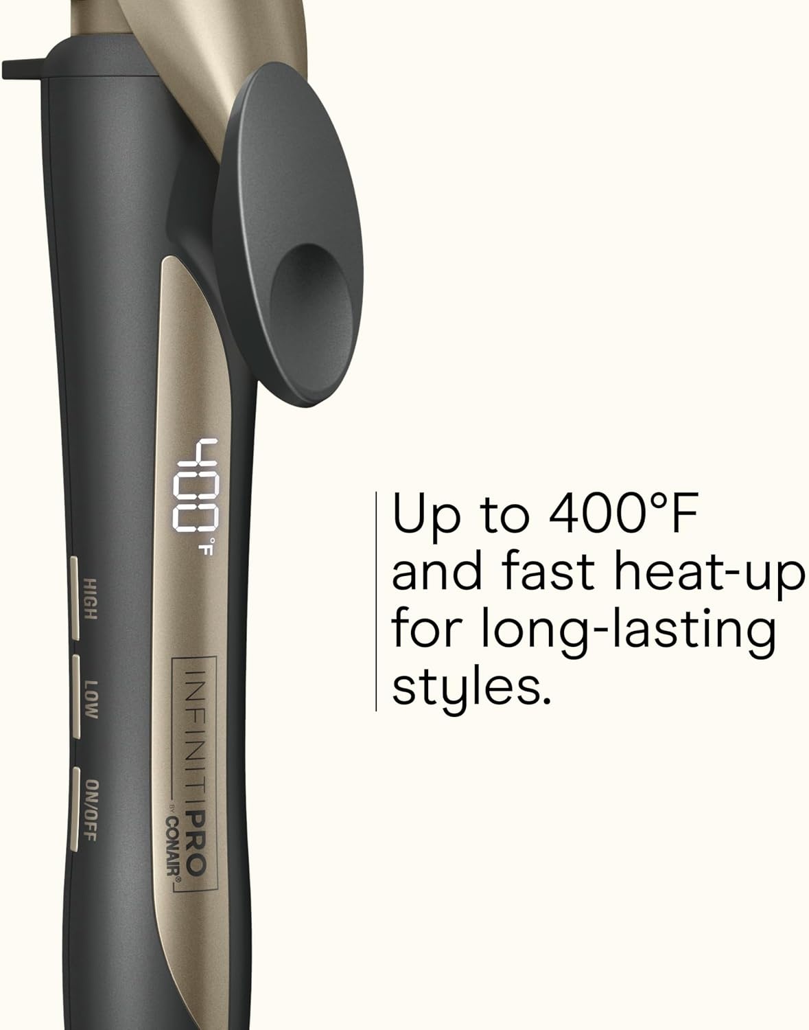image:imageINFINITI PRO CONAIR Tourmaline Ceramic 1Inch Curling Iron Clamp Curling Iron 1Inch Barrel Produces Classic Curls Hair Curler for Use on Short Medium and Long Hair ChampagneGray Tourmaline Ceramic for Classic Curls on Short Medium and Long Hair ChampagneGray CD10001 Inch Barrel Pack of 3