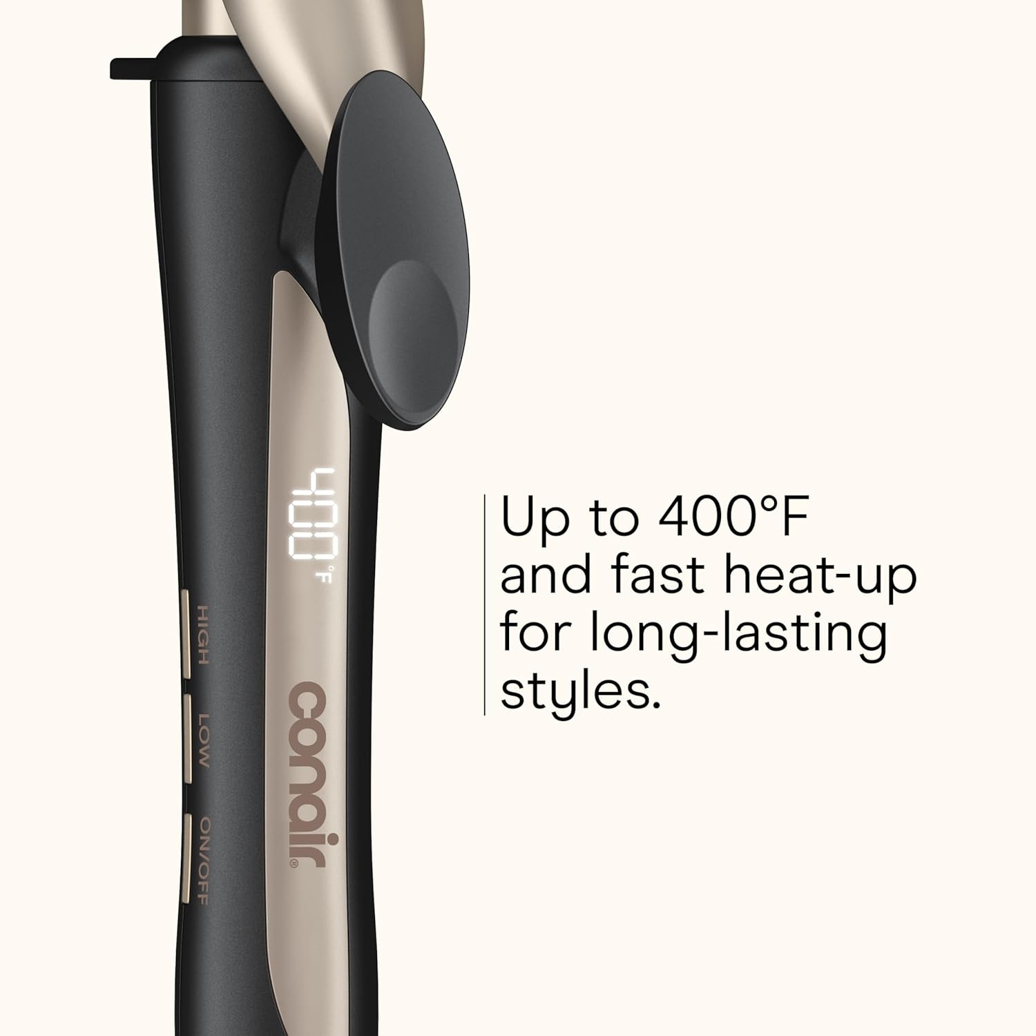 image:imageINFINITI PRO CONAIR Tourmaline Ceramic 1Inch Curling Iron Clamp Curling Iron 1Inch Barrel Produces Classic Curls Hair Curler for Use on Short Medium and Long Hair ChampagneGray Tourmaline Ceramic for Classic Curls on Short Medium and Long Hair ChampagneGray CD10001 Inch Long Barrel