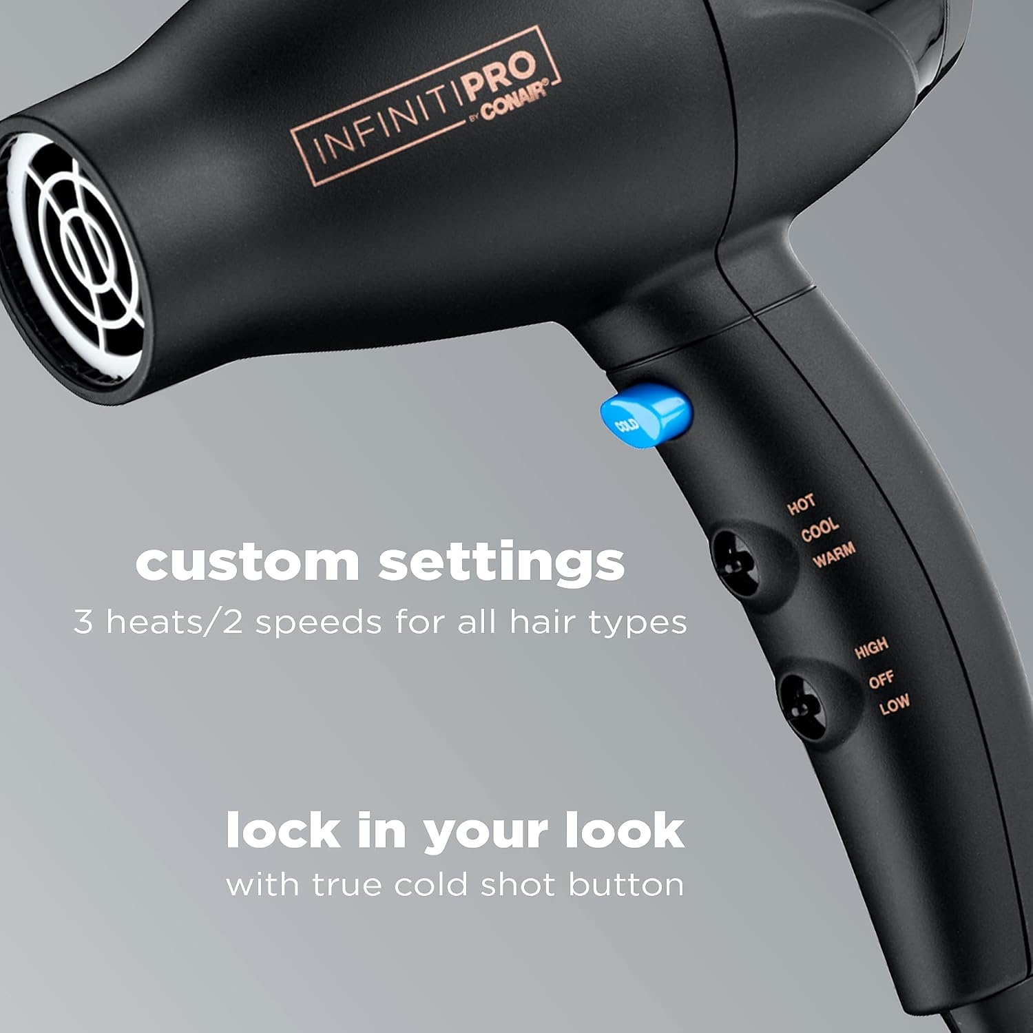 image:imageINFINITI PRO CONAIR Travel Hair Dryer 1600W Mighty Mini Compact Blow Dryer with Concentrator Attachment Lightweight Professional AC Motor for Fast Drying 3 Heat amp 2 Speed Settings BlackTravel Size Pack of 4