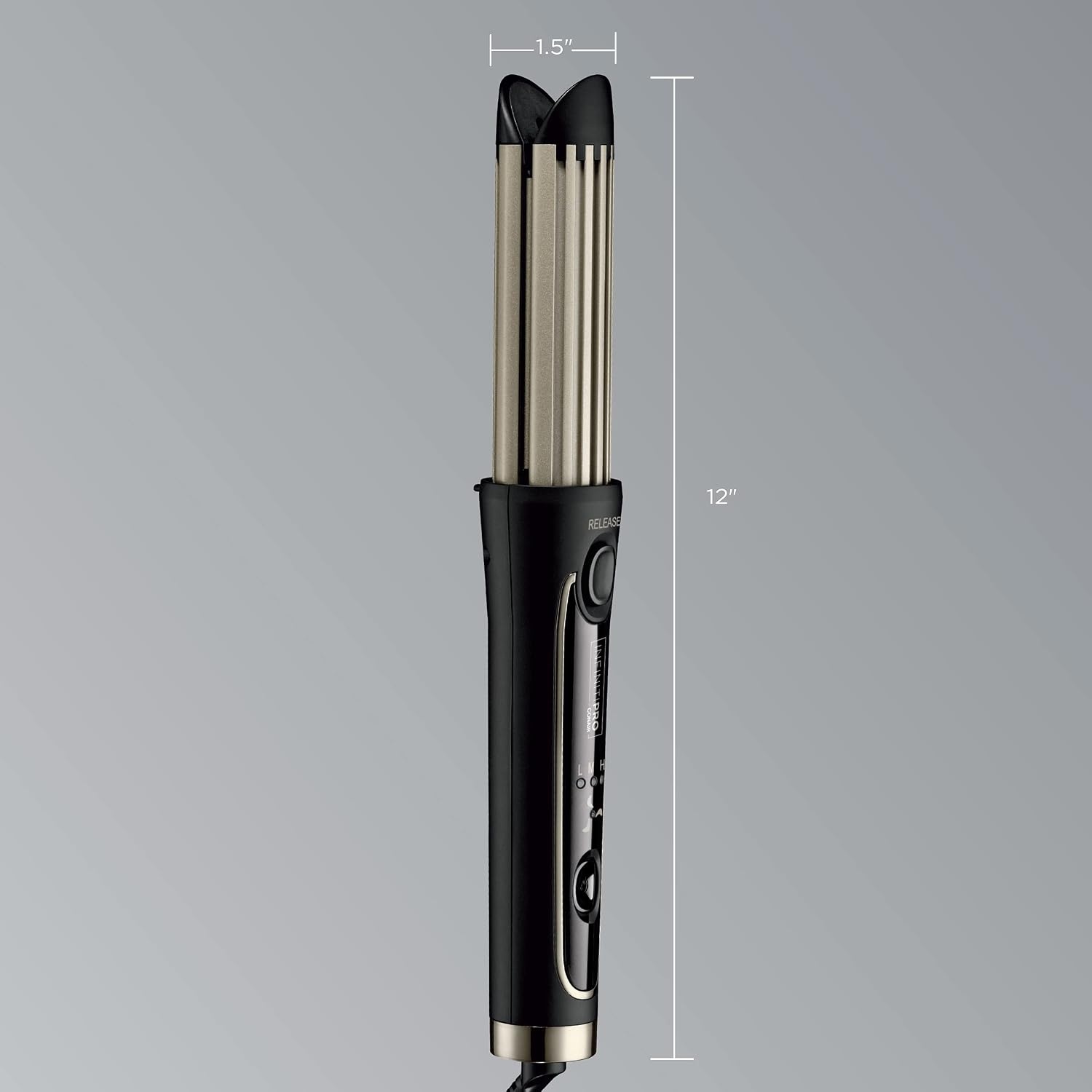 image:imageINFINITIPRO BY CONAIR 2in1 Cool Air Curling Iron and Flat Iron Luxe Protects Against Damage and Locks in Style for Effortless Long Lasting Curls Waves amp Straight Looks with One ToolBlack