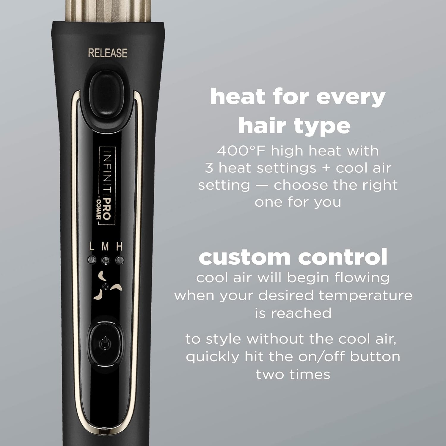 image:imageINFINITIPRO BY CONAIR 2in1 Cool Air Curling Iron and Flat Iron Luxe Protects Against Damage and Locks in Style for Effortless Long Lasting Curls Waves amp Straight Looks with One ToolBlack