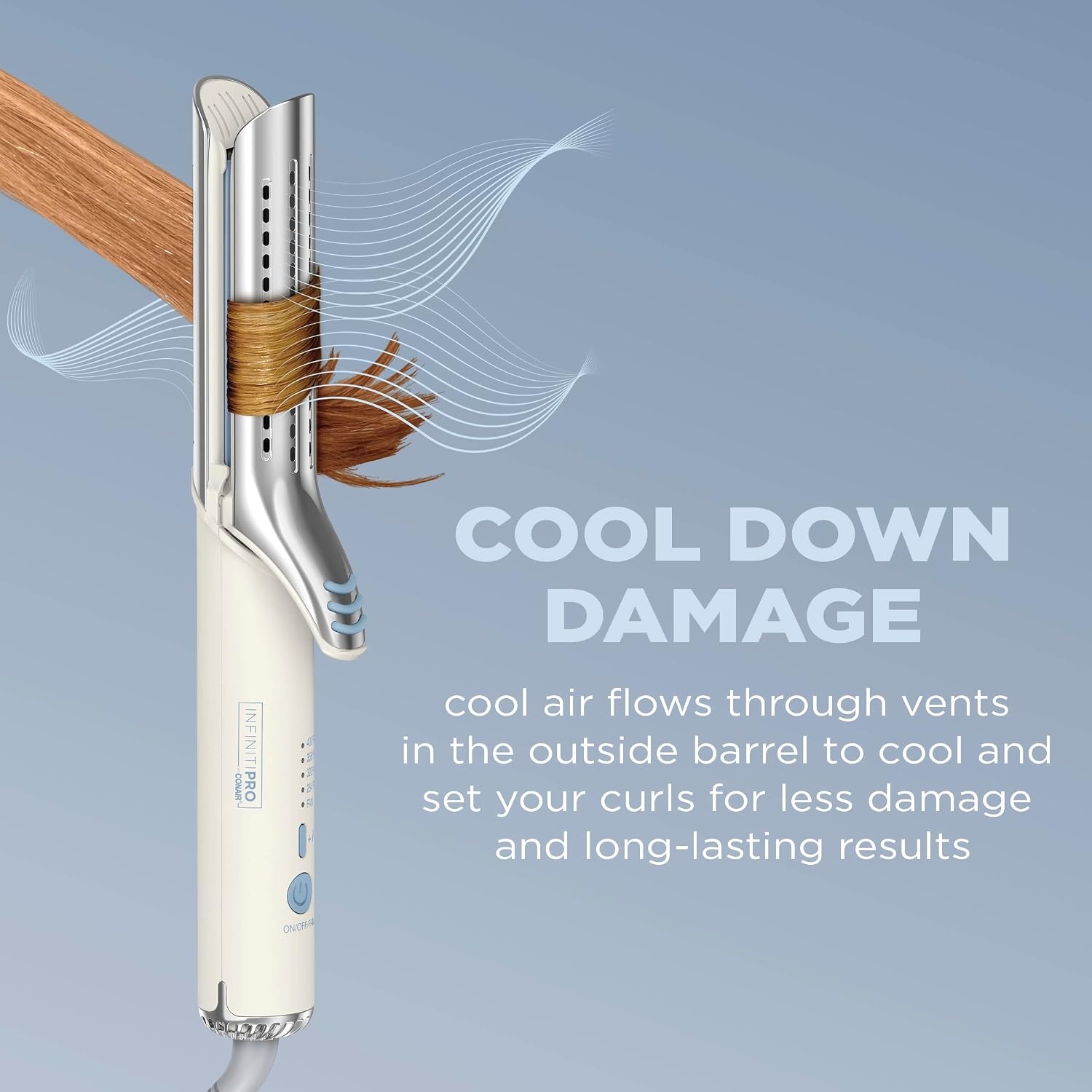 image:imageINFINITIPRO BY CONAIR 2in1 Cool Air Curling Iron and Flat Iron Luxe Protects Against Damage and Locks in Style for Effortless Long Lasting Curls Waves amp Straight Looks with One ToolWhite