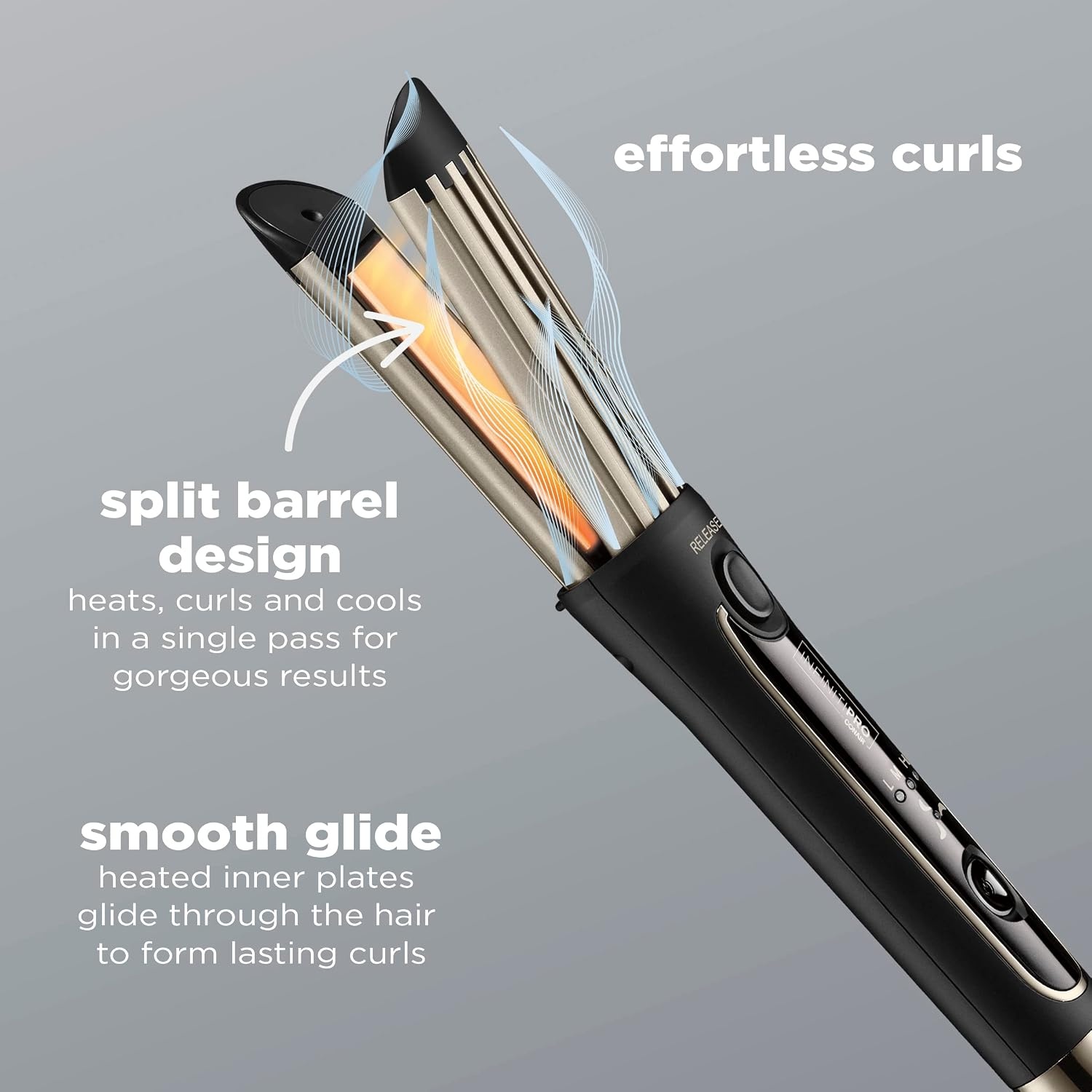 image:imageINFINITIPRO BY CONAIR 2in1 Cool Air Curling Iron and Flat Iron Luxe Protects Against Damage and Locks in Style for Effortless Long Lasting Curls Waves amp Straight Looks with One ToolBlack