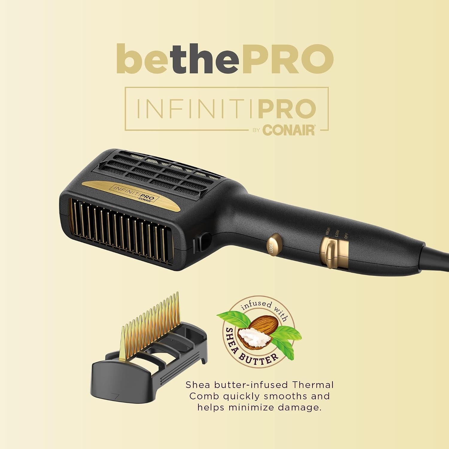 image:imageINFINITIPRO BY CONAIR 3in1 Styling Hair Dryer 1875W Hair Dryer and 3 Attachments Dry and style in one step for thick and curly hair Black SD11GNXBlack