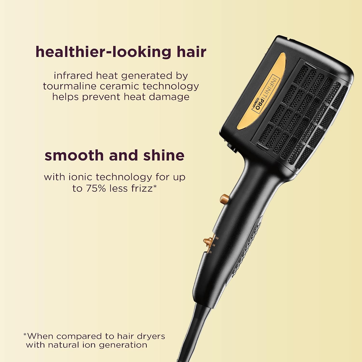 image:imageINFINITIPRO BY CONAIR 3in1 Styling Hair Dryer 1875W Hair Dryer and 3 Attachments Dry and style in one step for thick and curly hair Black SD11GNXBlack