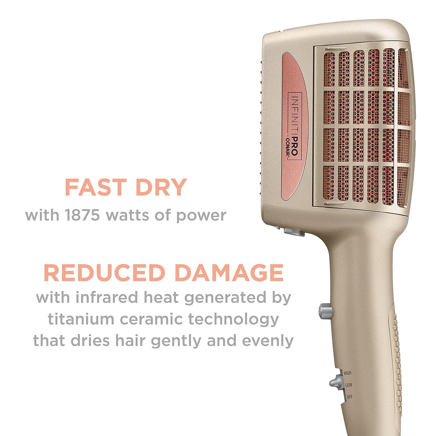 image:imageINFINITIPRO BY CONAIR 4in1 Frizz Free Styling Hair Dryer 1875W Hair Dryer and 4 Attachments