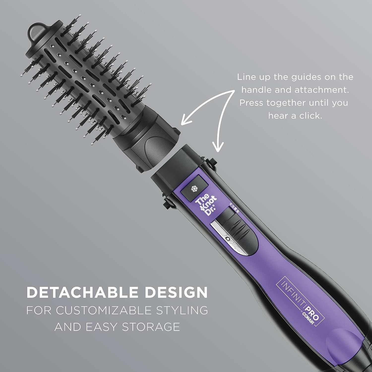 image:imageINFINITIPRO BY CONAIR Brush Head Attachment Storage Case Compatible with INFINITIPRO BY CONAIR The Knot Dr Dryer BrushesExtra Small Oval Brush
