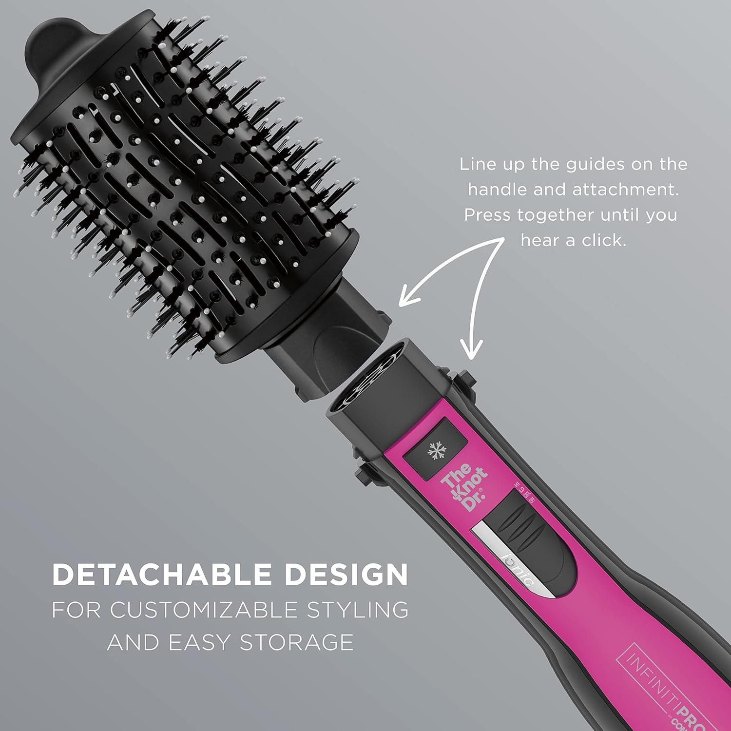 image:imageINFINITIPRO BY CONAIR Brush Head Attachment Storage Case Compatible with INFINITIPRO BY CONAIR The Knot Dr Dryer BrushesLarge Oval Brush