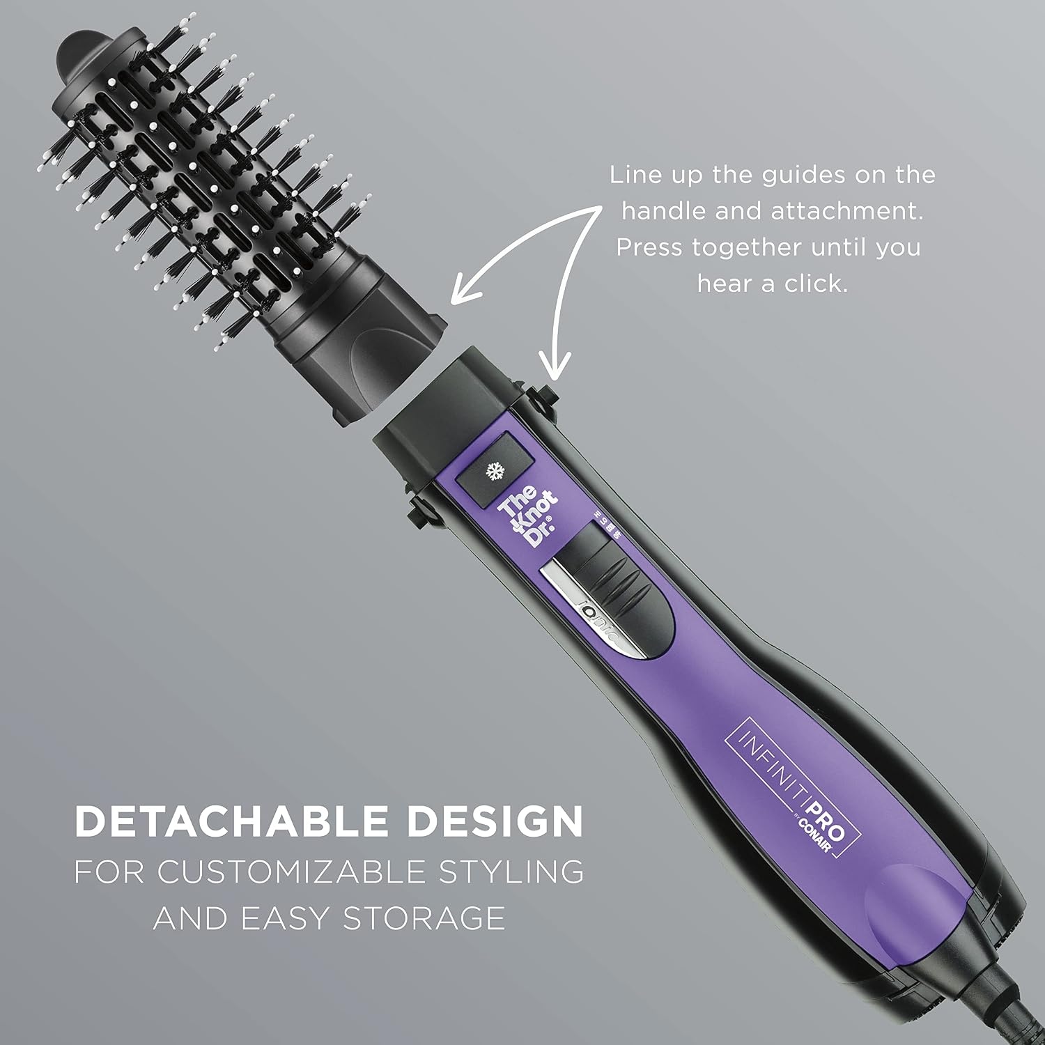 image:imageINFINITIPRO BY CONAIR Brush Head Attachment Storage Case Compatible with INFINITIPRO BY CONAIR The Knot Dr Dryer BrushesMedium Round Brush