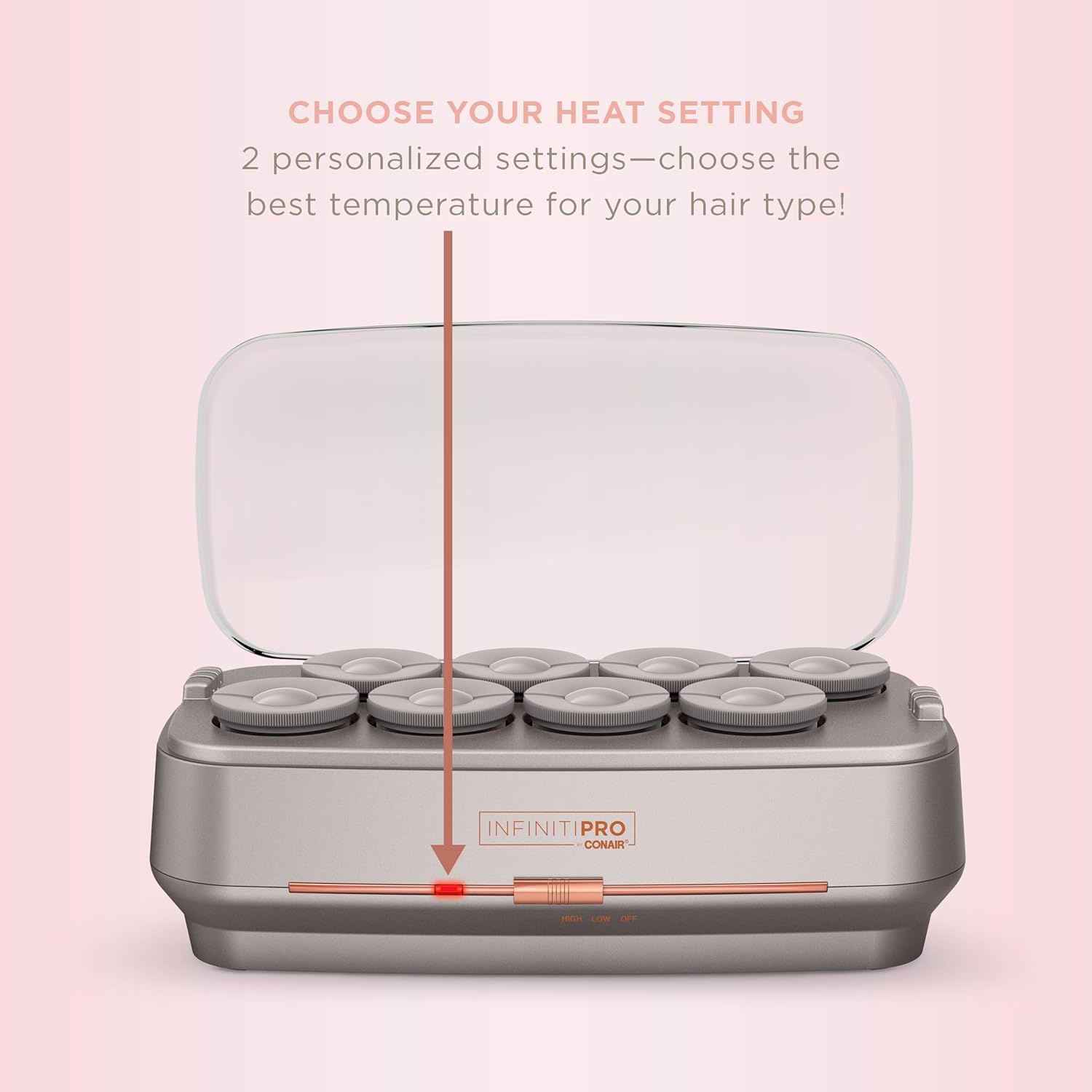 image:imageINFINITIPRO BY CONAIR Ceramic Flocked Hot Rollers for Long Medium and All Hair Hair Curler Hair Roller Clips Included 2 inch Rollers