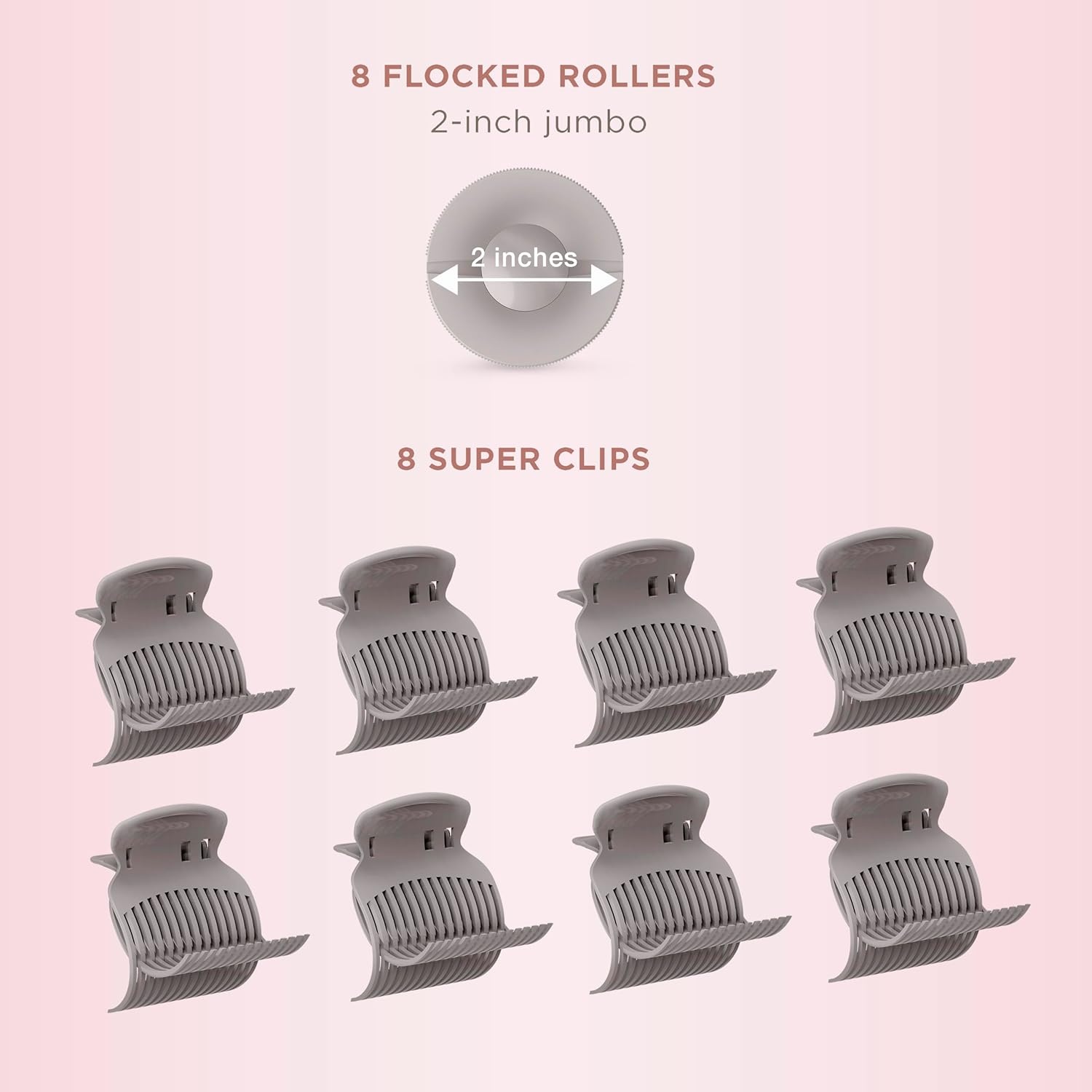 image:imageINFINITIPRO BY CONAIR Ceramic Flocked Hot Rollers for Long Medium and All Hair Hair Curler Hair Roller Clips Included 2 inch Rollers