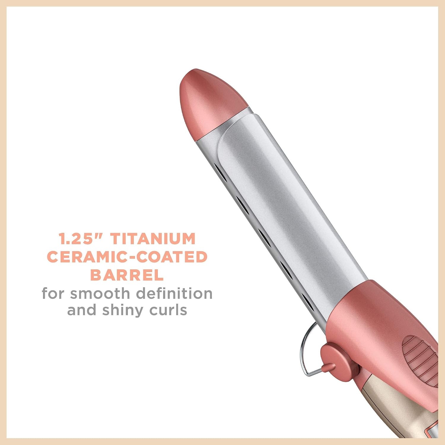 image:imageINFINITIPRO BY CONAIR Frizz Free 1inch Titanium Ceramic Curling Iron 1inch barrel produces classic curls for use on short medium and long hairRose Gold