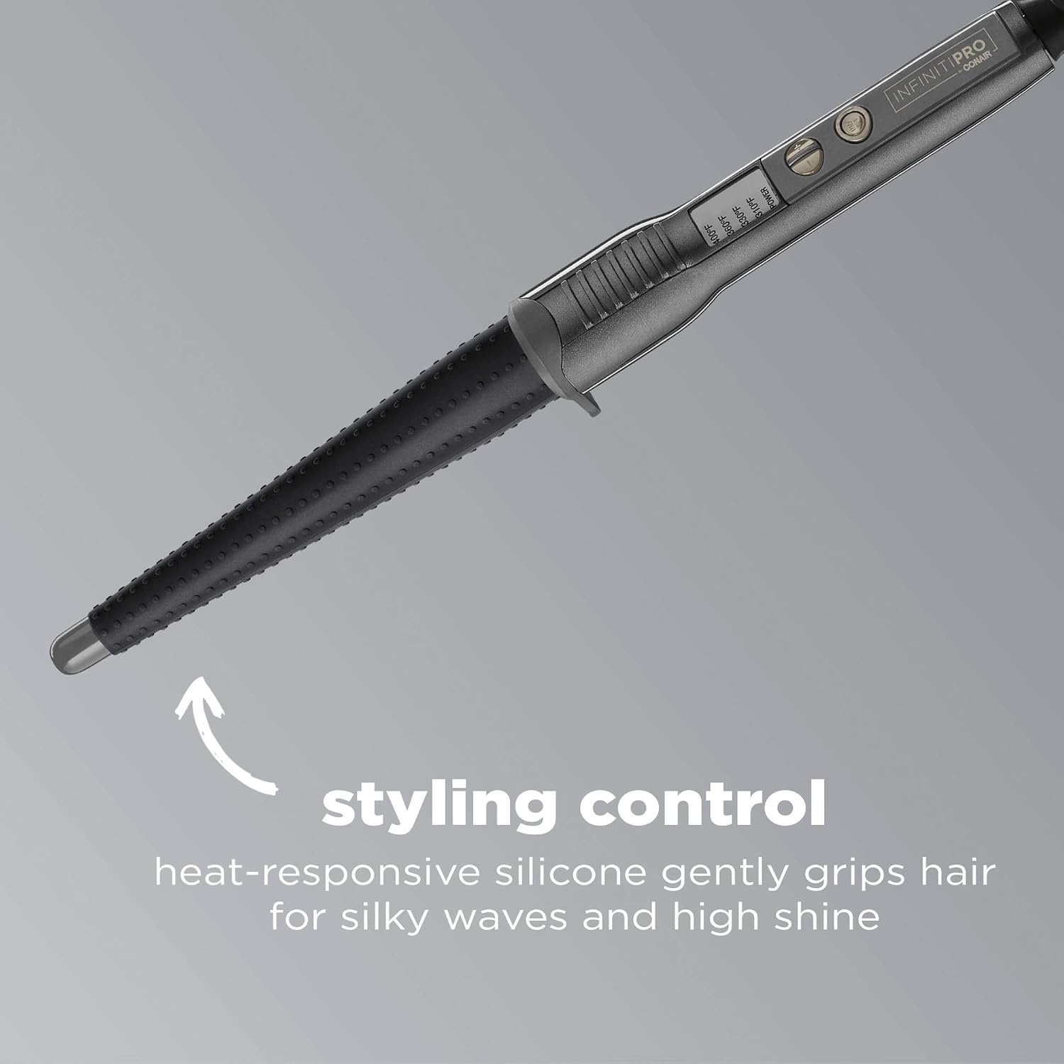 image:imageINFINITIPRO BY CONAIR Silicone Shine 1Inch to 12Inch Curling Wand Tapered wand produces beachy waves