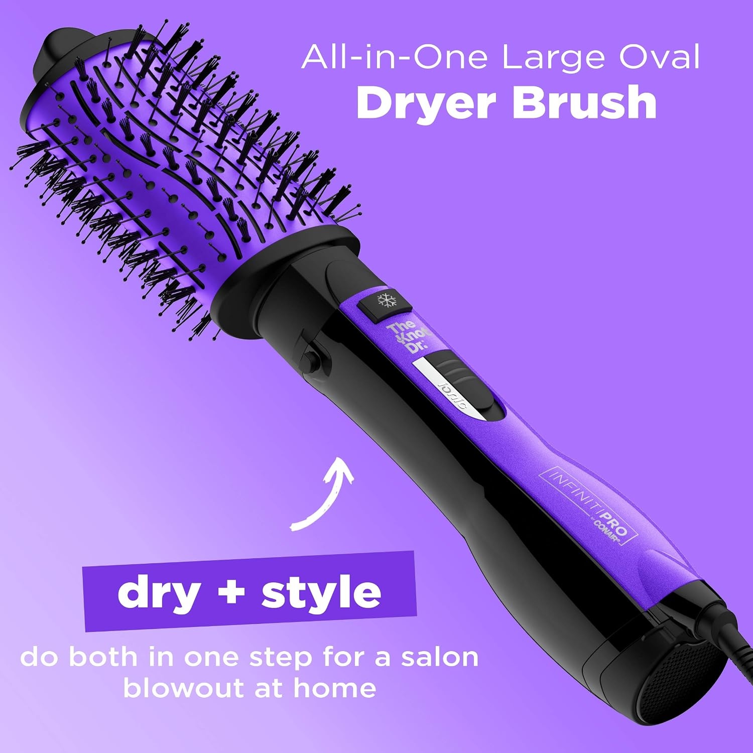 image:imageINFINITIPRO BY CONAIR The Knot Dr AllinOne Oval Dryer Brush Hair Dryer amp Volumizer Hot Air BrushOval Dryer Brush