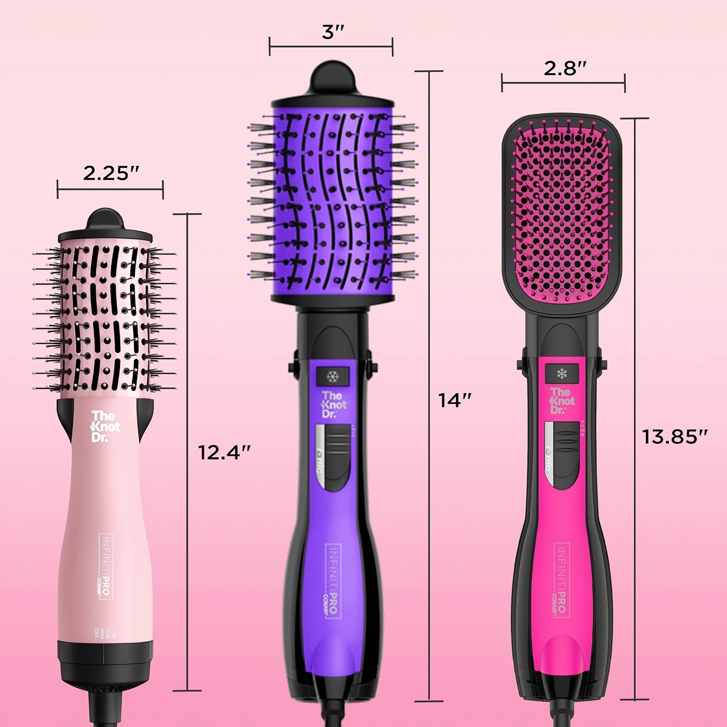 image:imageINFINITIPRO BY CONAIR The Knot Dr AllinOne Travel Friendly Oval Dryer Brush Hair Dryer amp Volumizer Hot Air Brush1 Count Pack of 1