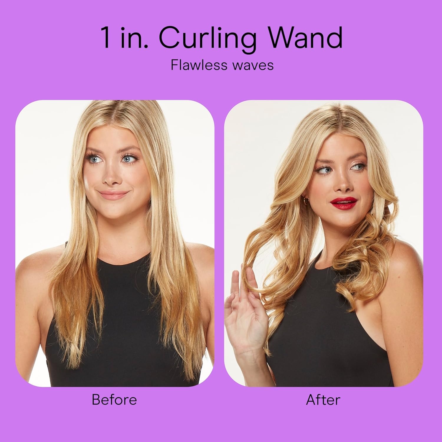 image:imageINFINITIPRO BY CONAIR Tourmaline Ceramic 1Inch Curling Wand 1Inch Barrel Produces Flawless Waves Hair Wand for Use on Short Medium and Long Hair Dark Gray1 Inch Wand