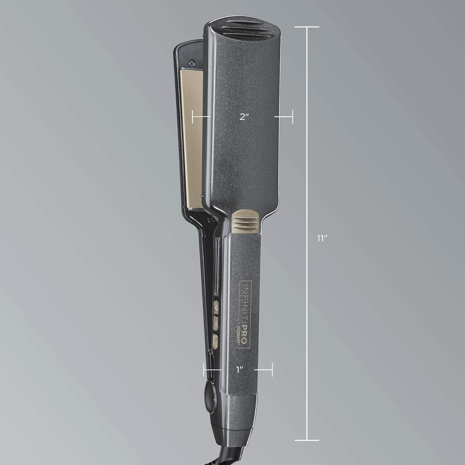 image:imageINFINITIPRO BY CONAIR Tourmaline Ceramic 1Inch Flat Iron Hair Straightener 1Inch Flat Iron to Straighten or Curl 5 Heat Settings for All Hair Types and Textures Metallic GrayMetallic Grey