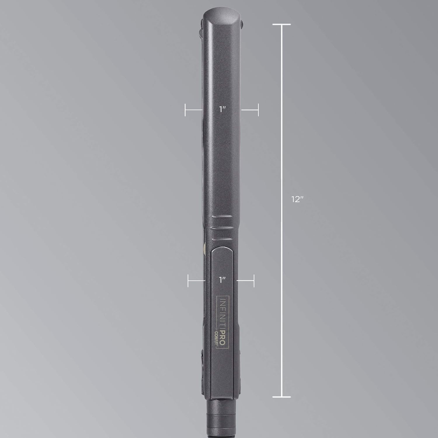 image:imageINFINITIPRO BY CONAIR Tourmaline Ceramic 1Inch Flat Iron Hair Straightener 1Inch Flat Iron to Straighten or Curl 5 Heat Settings for All Hair Types and Textures Metallic GrayMetallic Grey