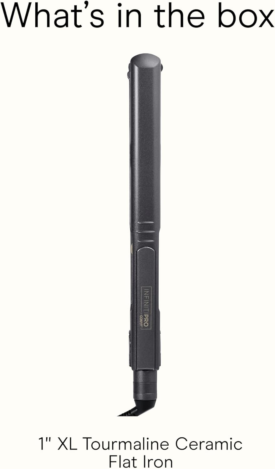 image:imageINFINITIPRO BY CONAIR Tourmaline Ceramic 1Inch Flat Iron Hair Straightener 1Inch Flat Iron to Straighten or Curl 5 Heat Settings for All Hair Types and Textures Metallic GrayMetallic Grey