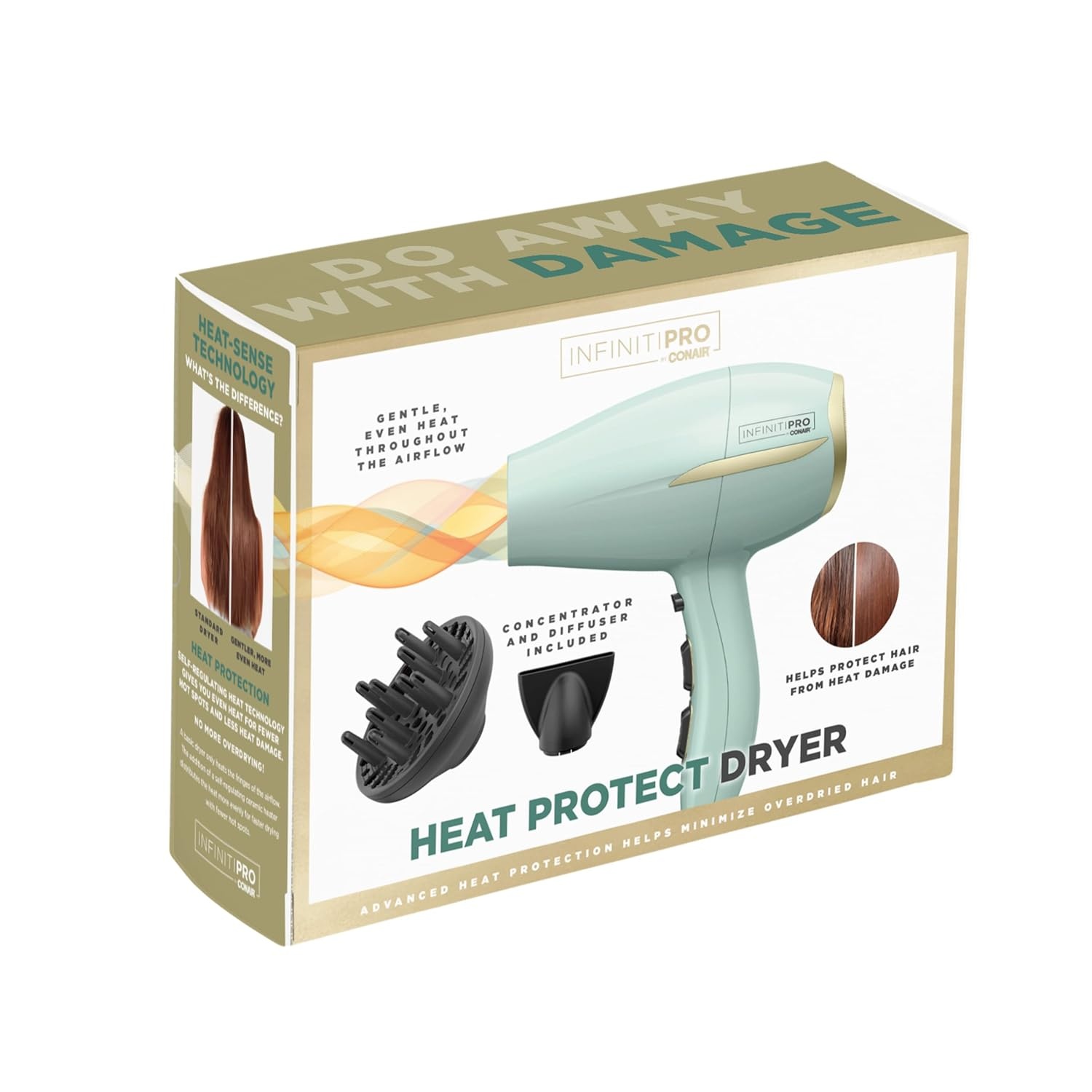 image:imageINFINITIPRO by CONAIR Heat Protect Hair Dryer with Diffuser Blow Dryer with Advanced Heat Protection Helps Minimize Overdried Hair1 Count Pack of 1