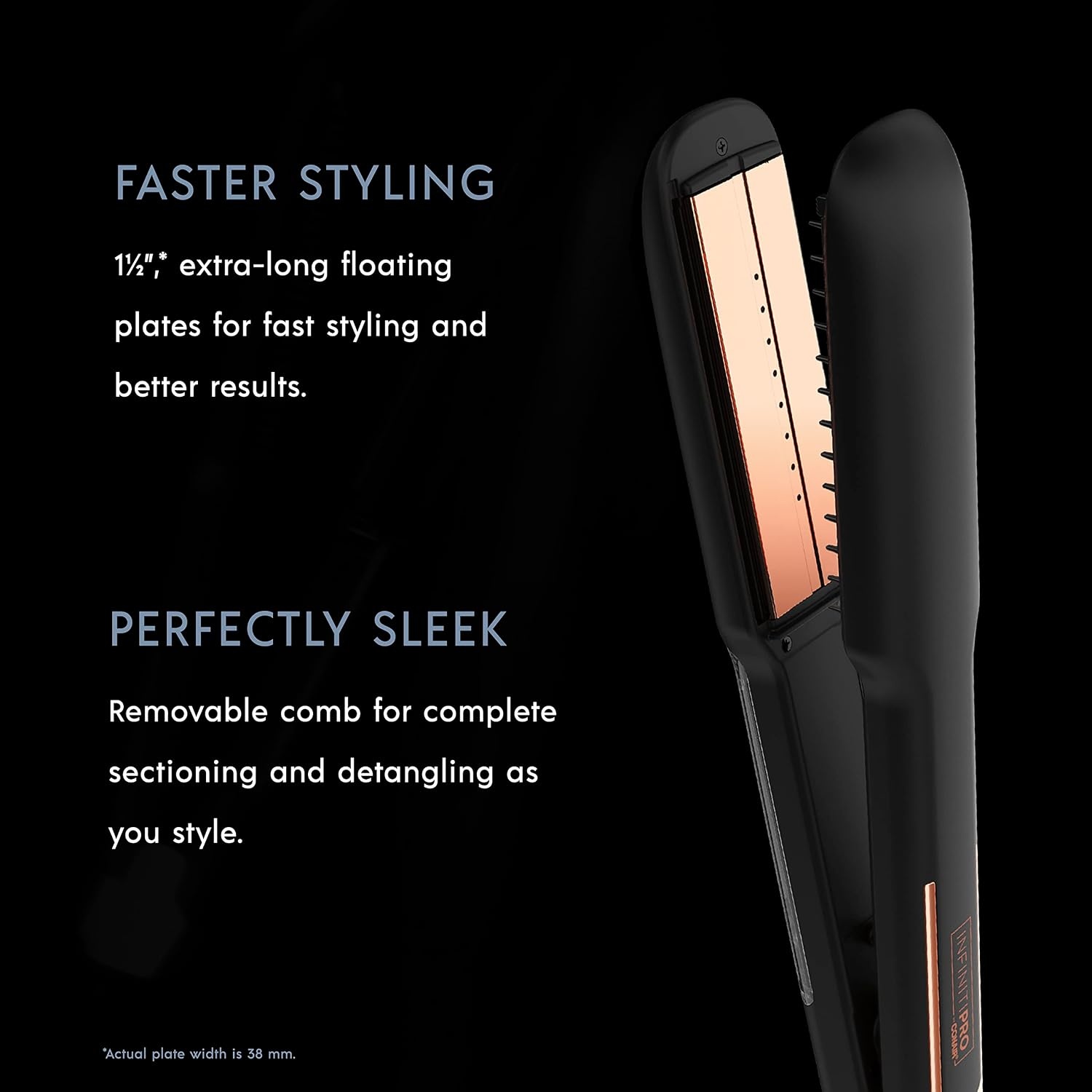 image:imageINFINITIPRO by CONAIR Steam Therapy Flat Iron 1 12inch Hair Straightener15Inch Pack of 2