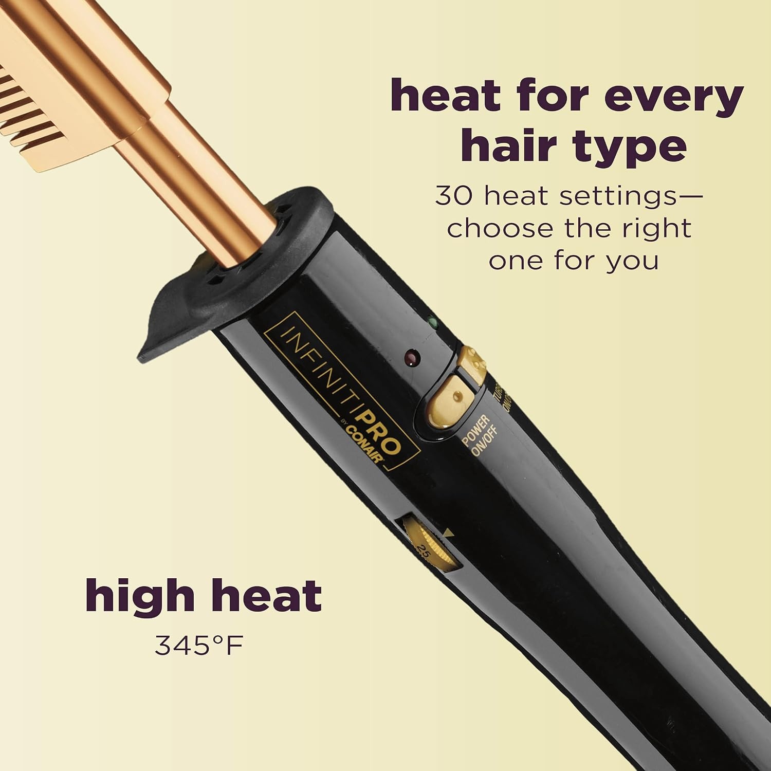 image:imageINFINITIPRO by CONAIR UltraHigh Heat GoldPlated Straightening Comb 1 Count Pack of 1