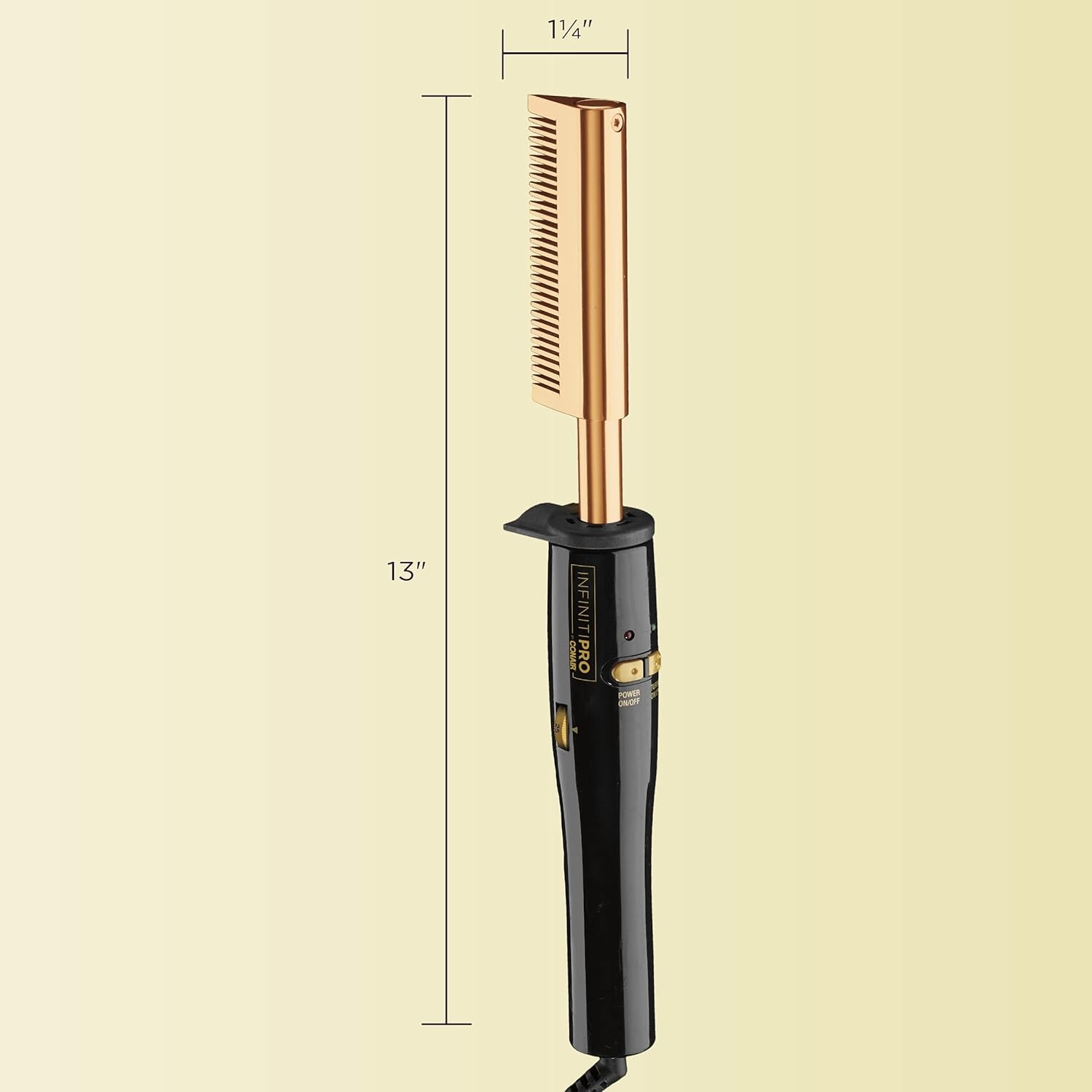 image:imageINFINITIPRO by CONAIR UltraHigh Heat GoldPlated Straightening Comb 1 Count Pack of 1