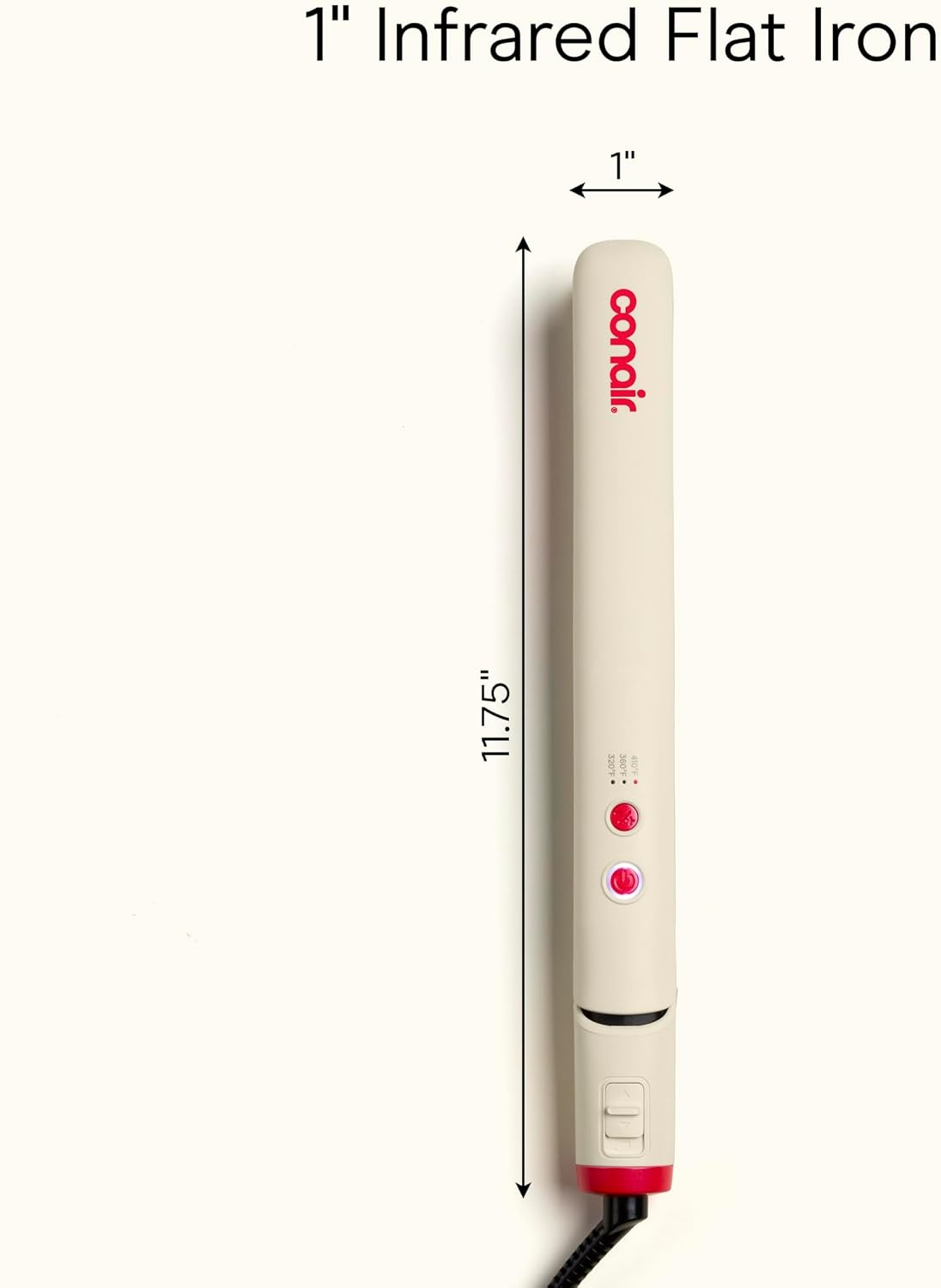 image:imageInfiniti PRO CONAIR 1 Infrared Flat Iron Hair Straightener for Smooth Shiny Results Advanced Styling Hair Iron Designed to Reduce Frizz amp Heat Damage White