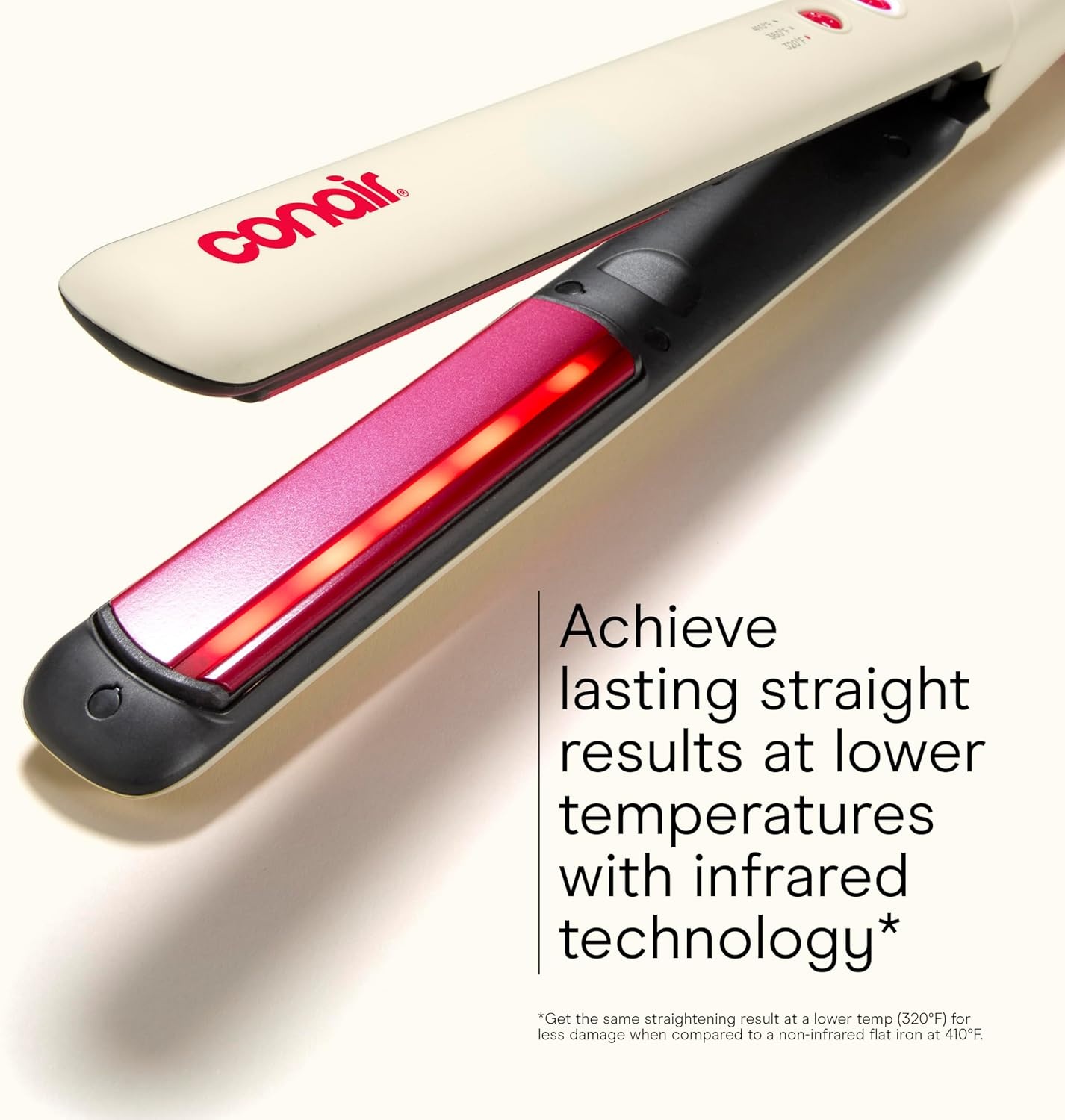 image:imageInfiniti PRO CONAIR 1 Infrared Flat Iron Hair Straightener for Smooth Shiny Results Advanced Styling Hair Iron Designed to Reduce Frizz amp Heat Damage White