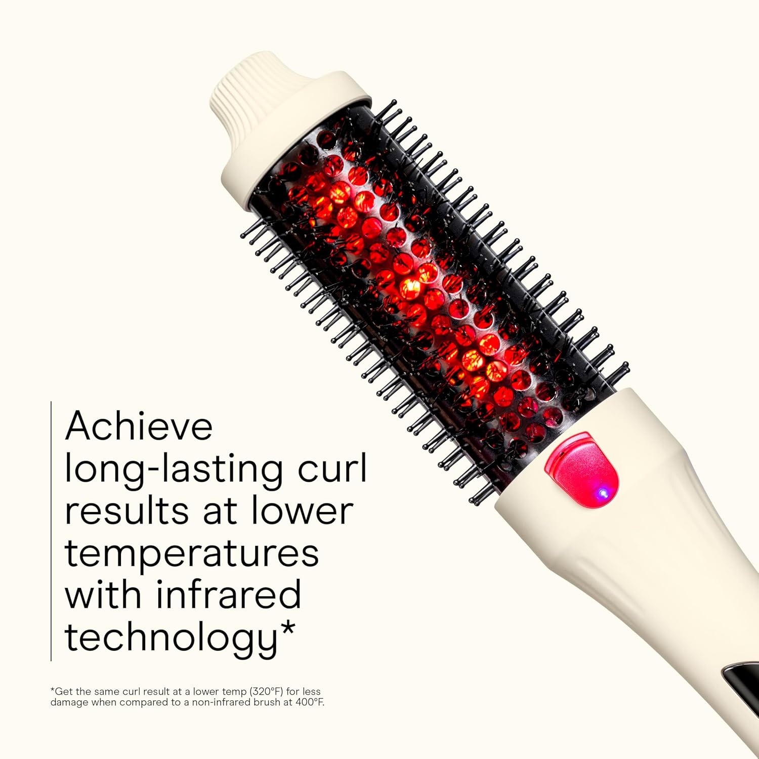 image:imageInfiniti PRO CONAIR 15 Inch Infrared Thermal Brush Ionic Heated Hair Styler with 4 Heat Settings up to 400F Ceramic Barrel for Volume and Curls Digital Hot Brush White