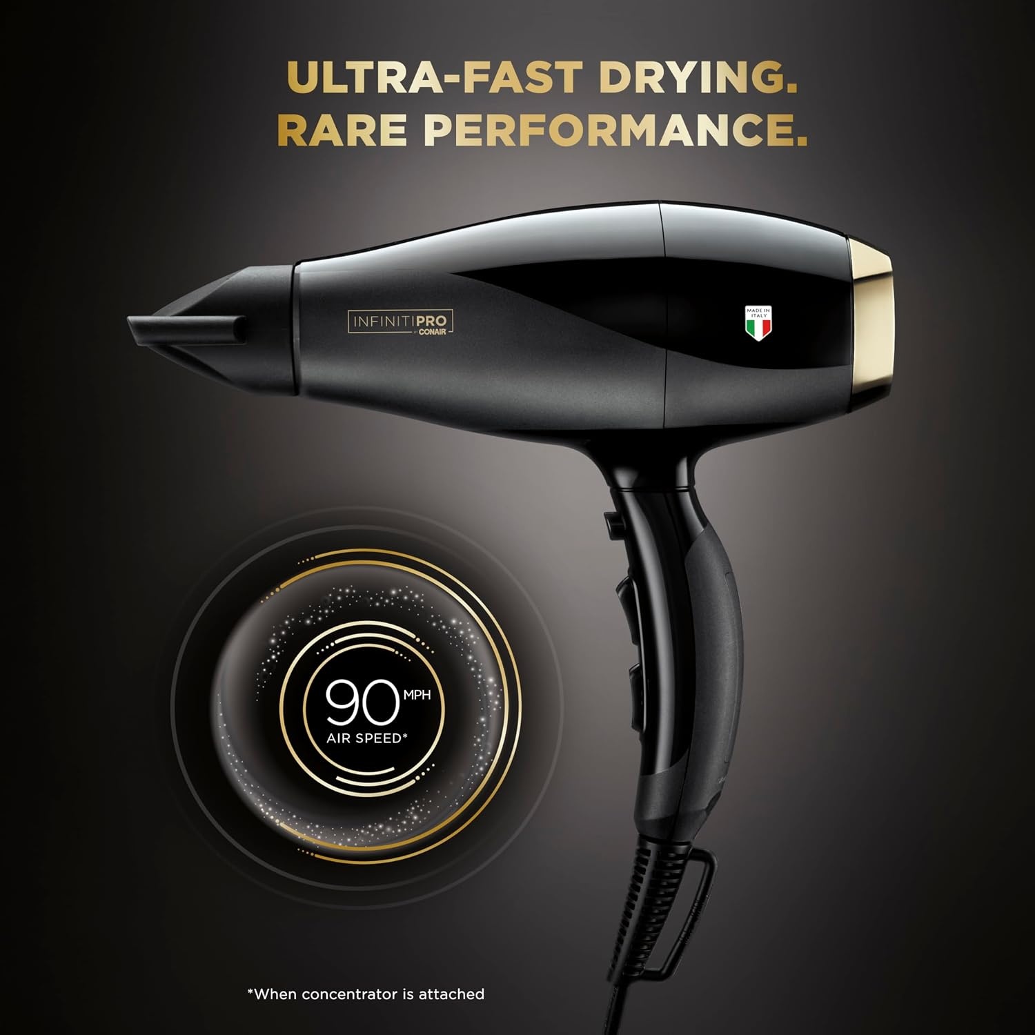 image:imageInfiniti PRO CONAIR ArteBella Hair Dryer Italian Performance Blow Dryer with Diffuser and Concentrator Attachments Luxurious Experience and UltraFast Drying Power 6 HeatSpeed Settings BlackPack of 2