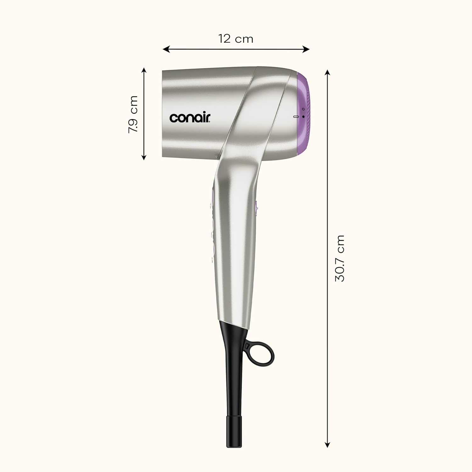 image:imageInfiniti PRO CONAIR Digital Hair Dryer Lightweight Ionic Blow Dryer wDiffuser for Reducing Frizz amp Defining Curls Includes Diffuser Thermal Concentrator AntiFlyaway Attachment Silver amp Purple